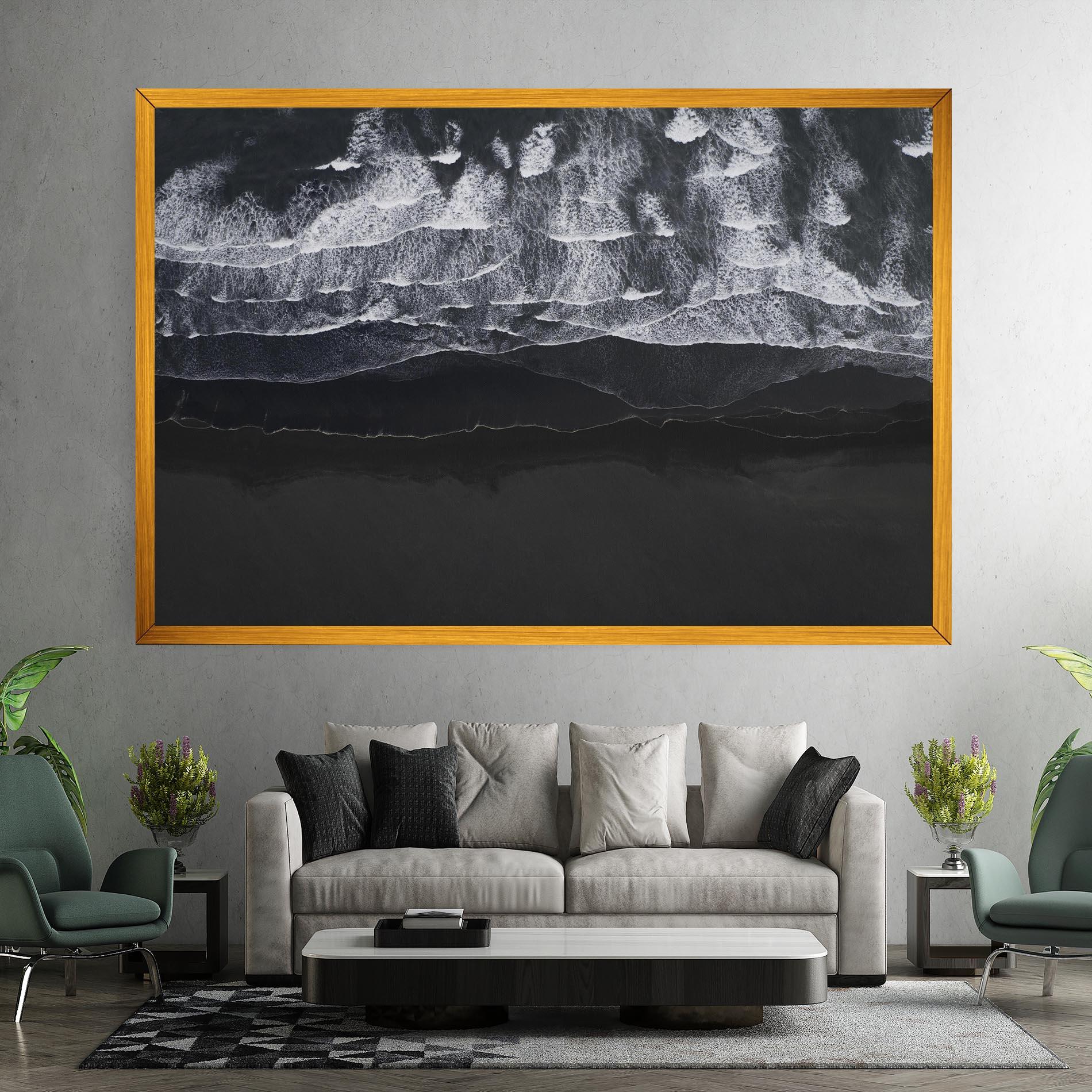 Leinwandbild Grey Waves Beach mockup 7