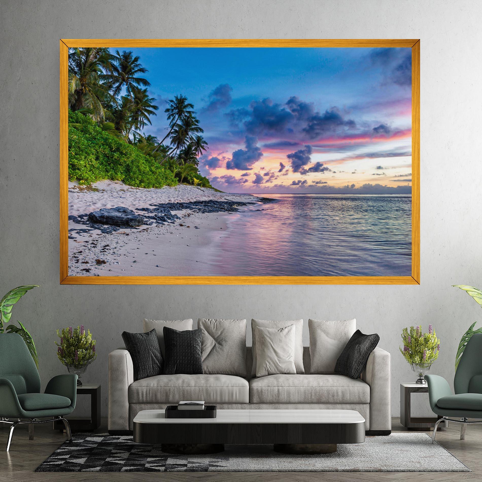 Leinwandbild Purple Blue Beach mockup 7