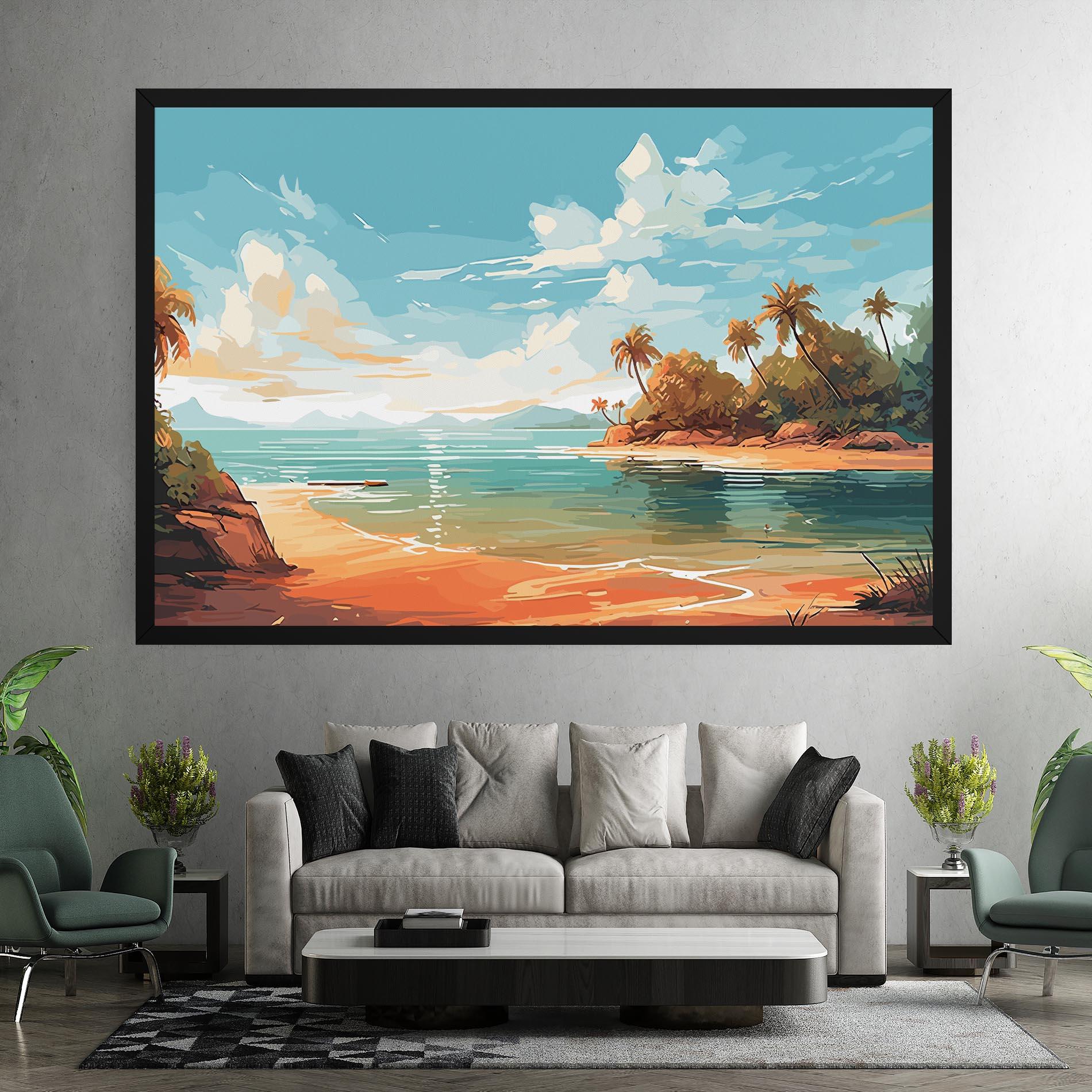 Leinwandbild Blue Sky Beach mockup 7