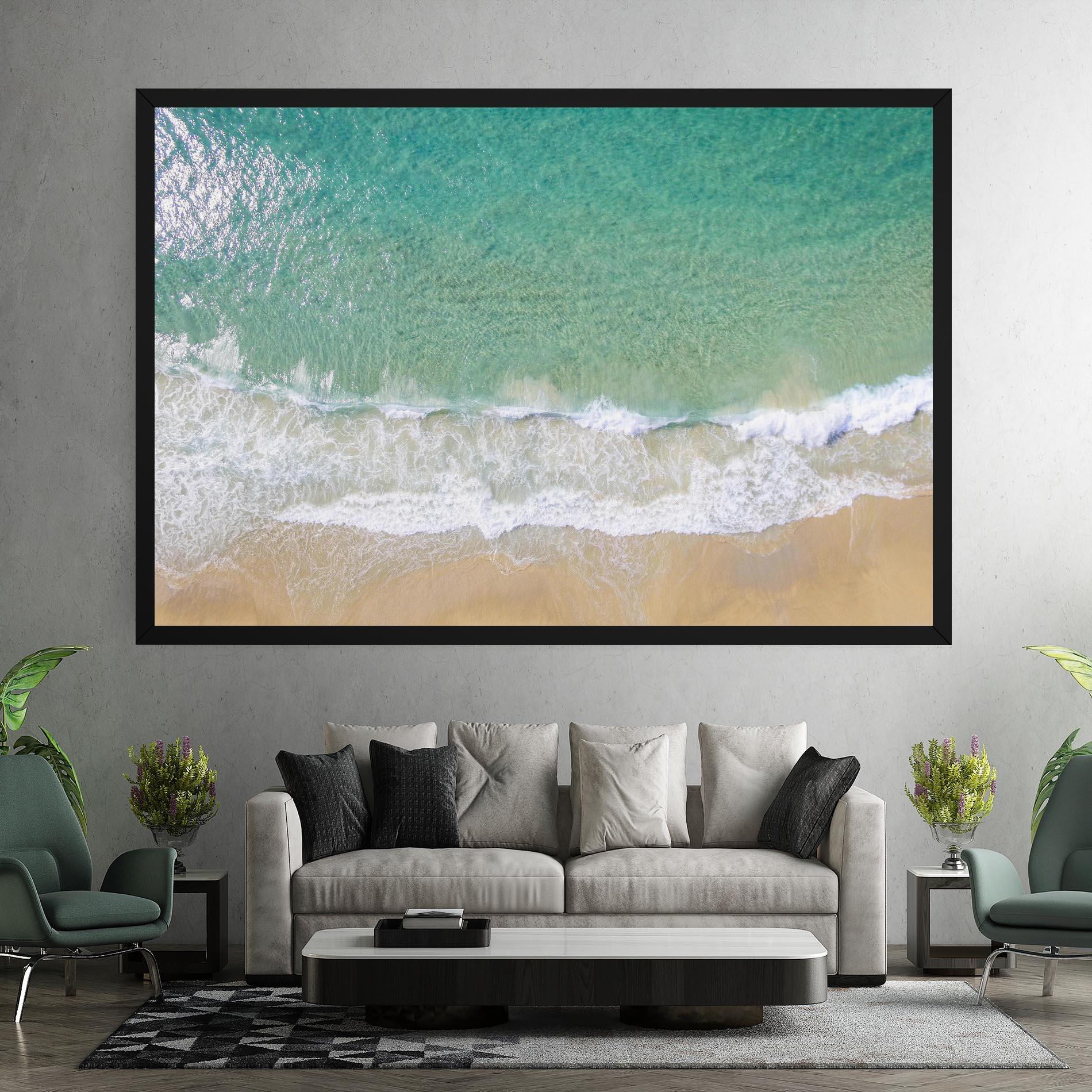 Leinwandbild Blue Waves Beach mockup 7
