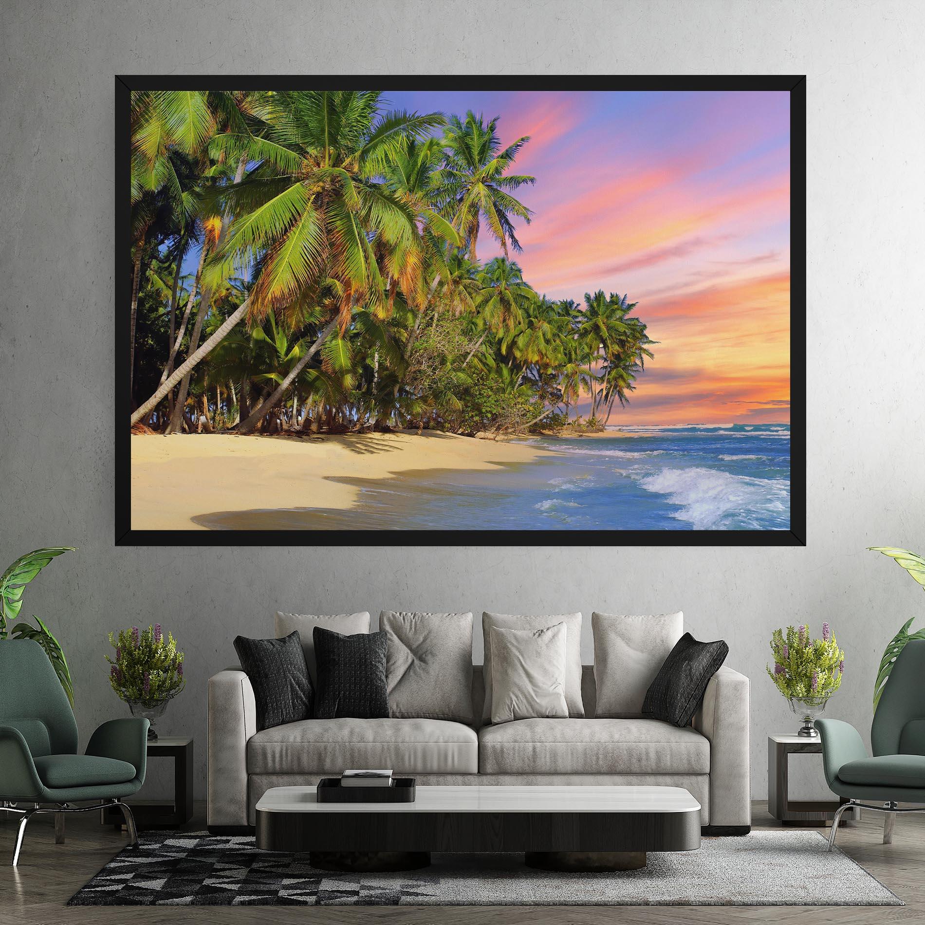 Leinwandbild Coconut Tree Sunset mockup 7