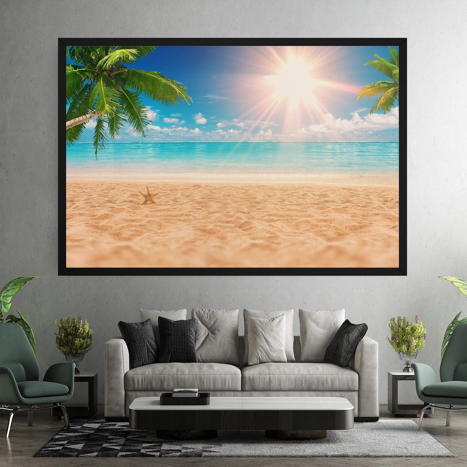 Leinwandbild Exotic Beach Ocean mockup 7