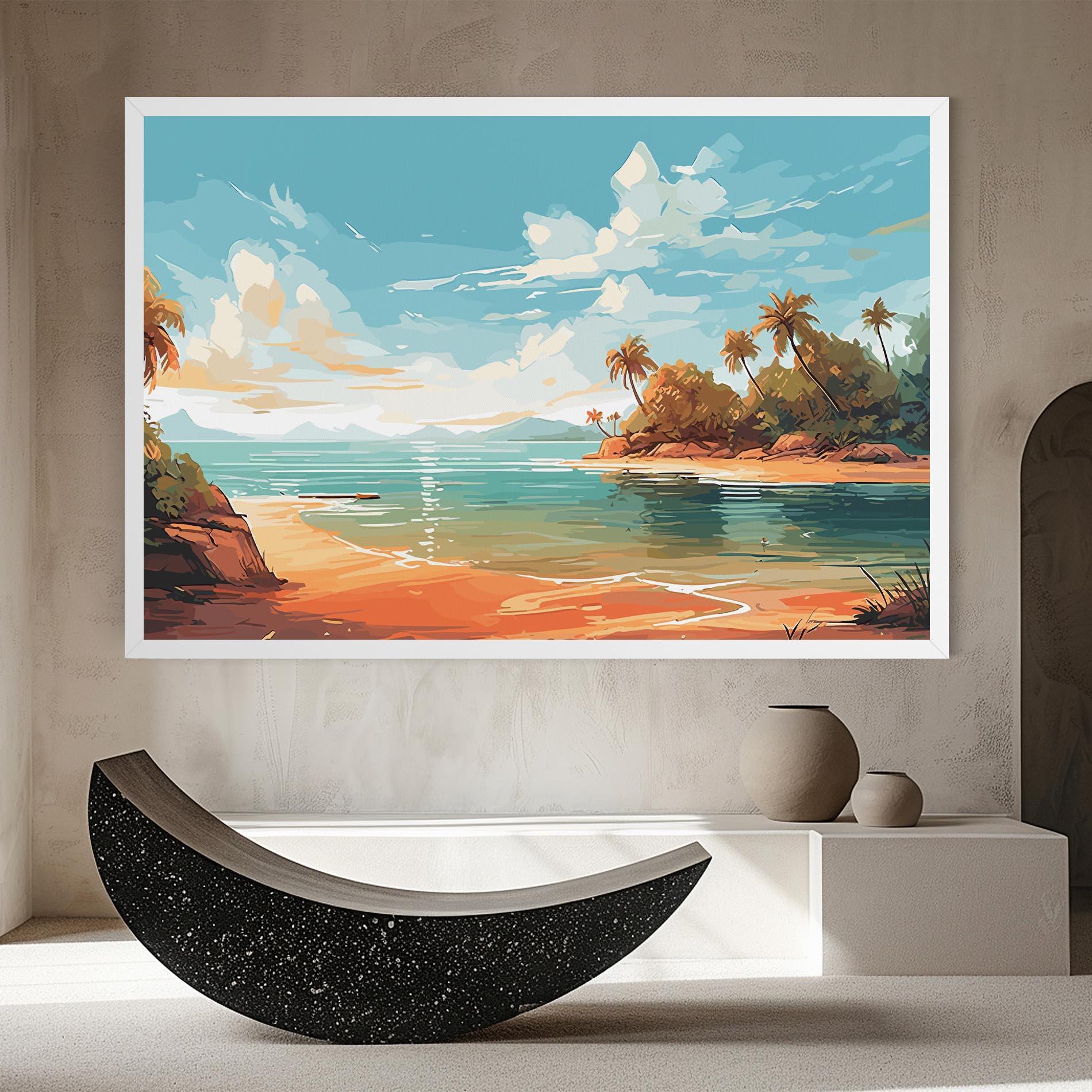 Leinwandbild Blue Sky Beach mockup 8