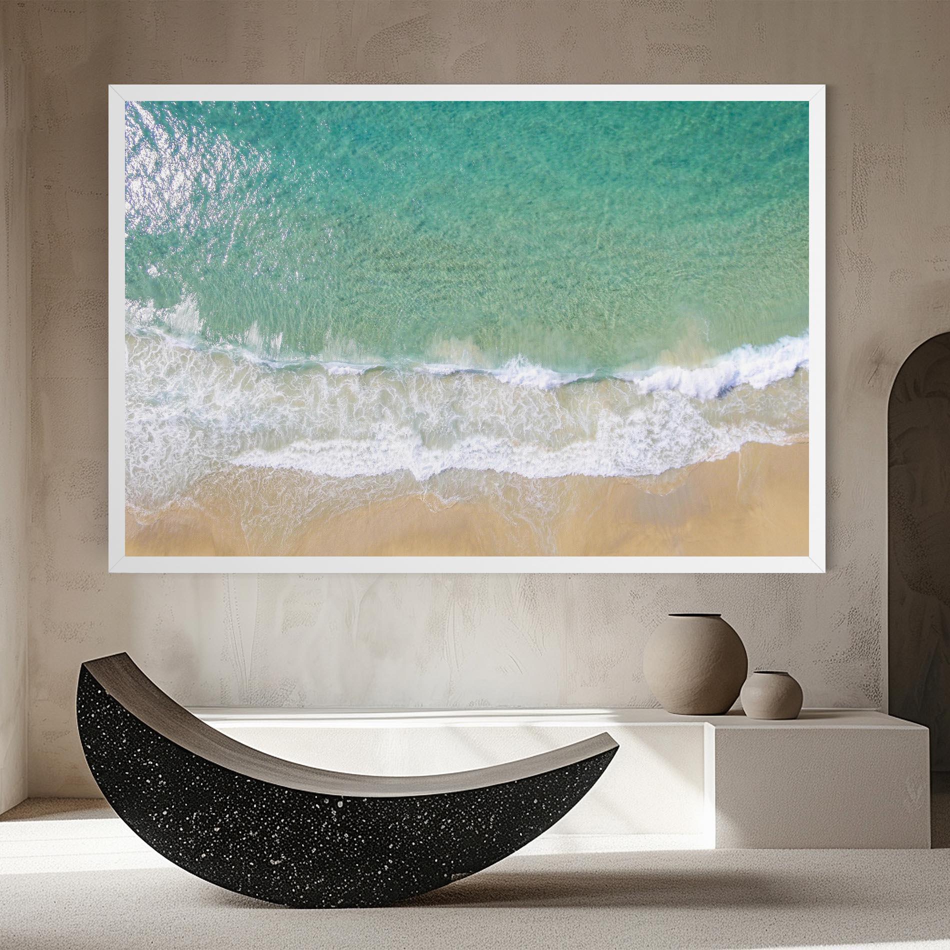 Leinwandbild Blue Waves Beach mockup 8