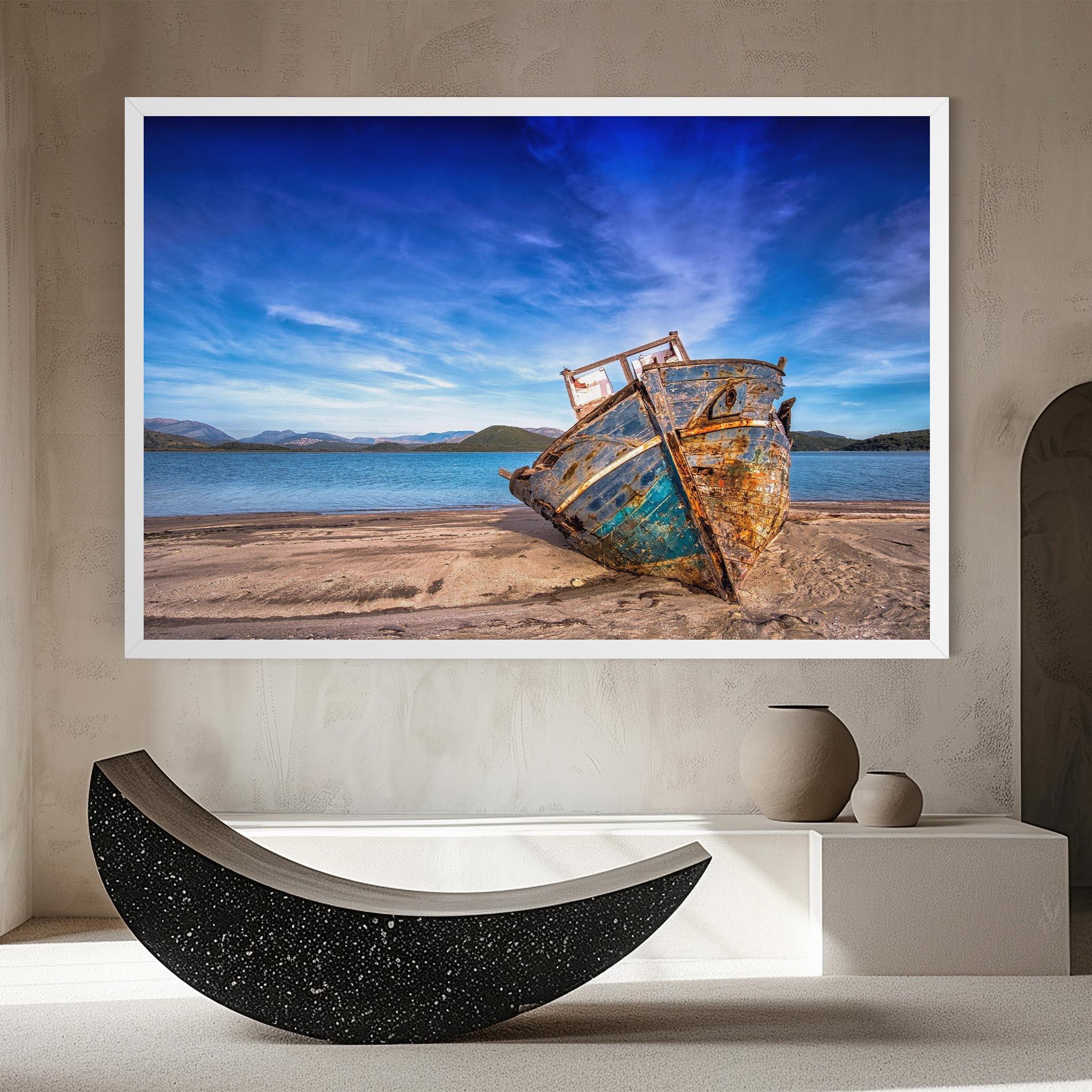 Leinwandbild Boat Blue Sky mockup 8