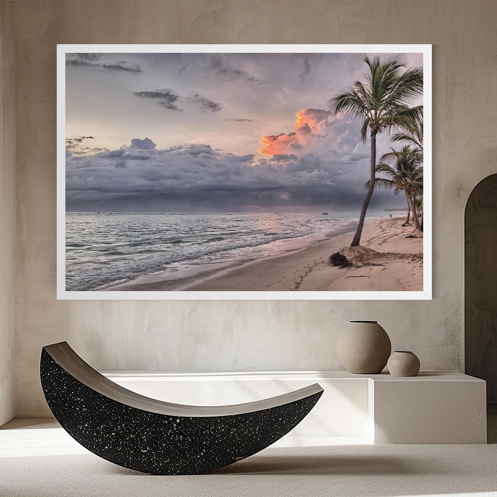 Leinwandbild Cloudy Beach mockup 8
