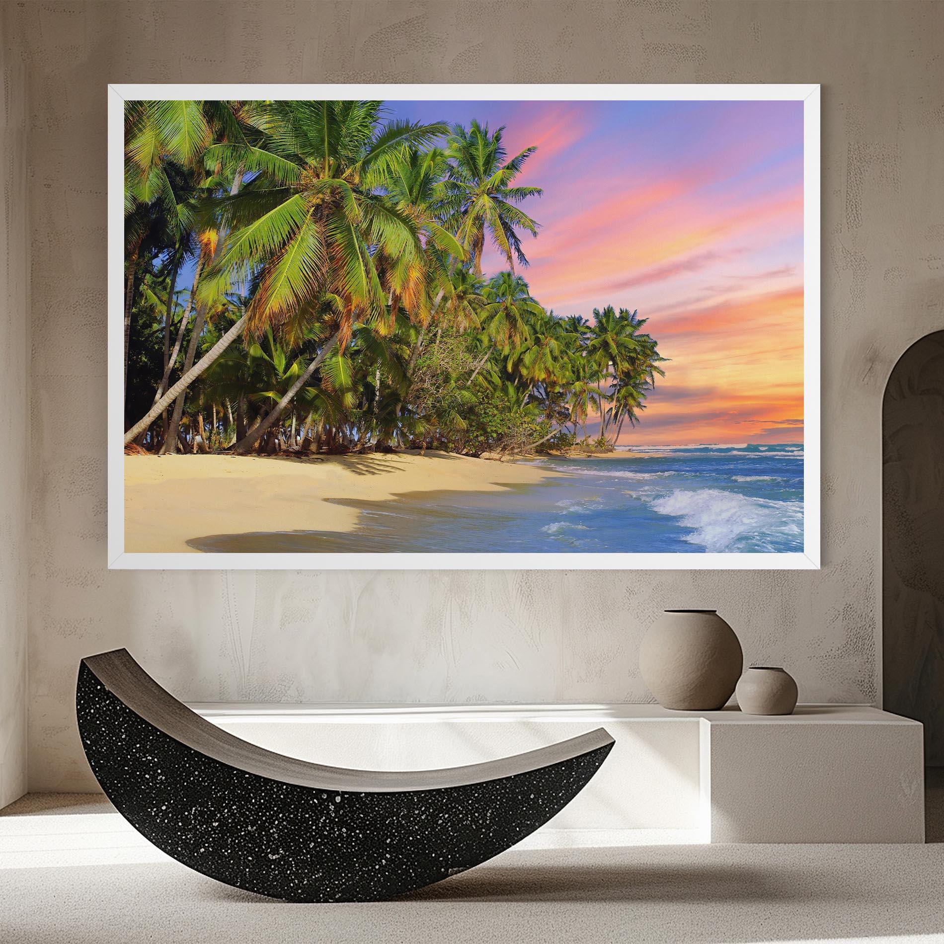 Leinwandbild Coconut Tree Sunset mockup 8