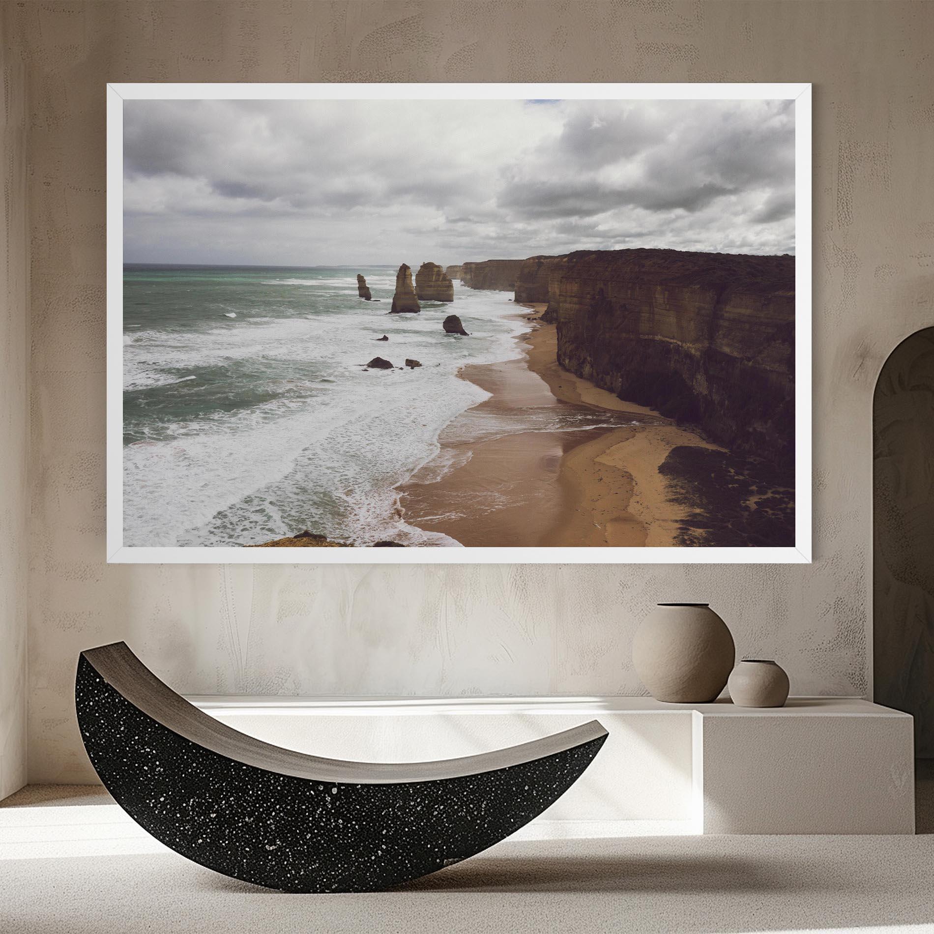 Leinwandbild Grey Clouds Beach mockup 8