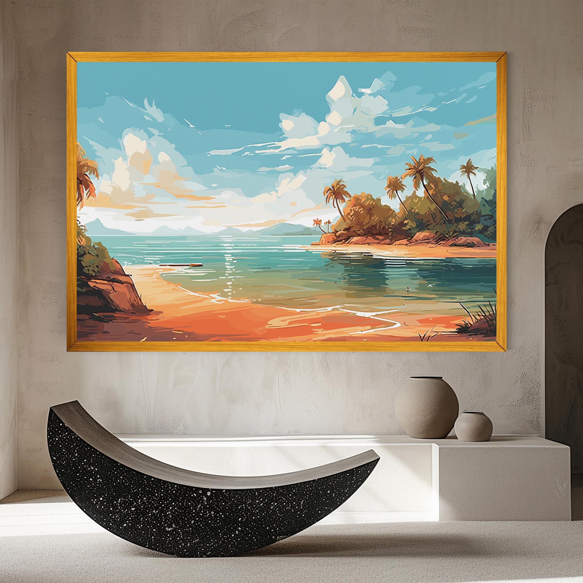 Leinwandbild Blue Sky Beach mockup 8