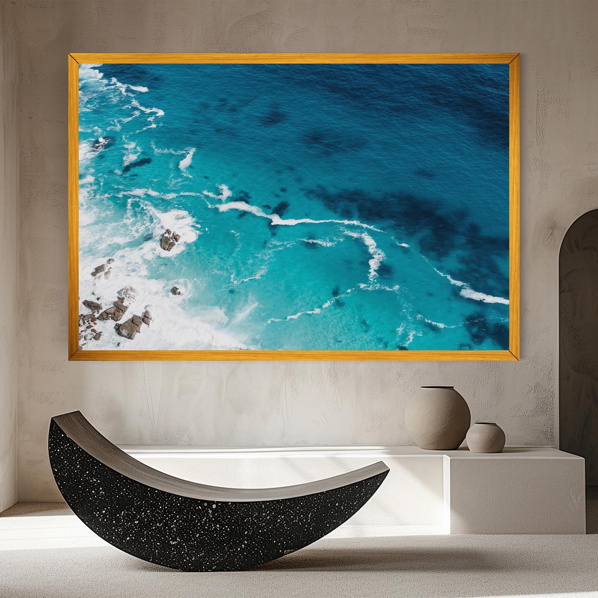 Leinwandbild Blue Water Beach mockup 8