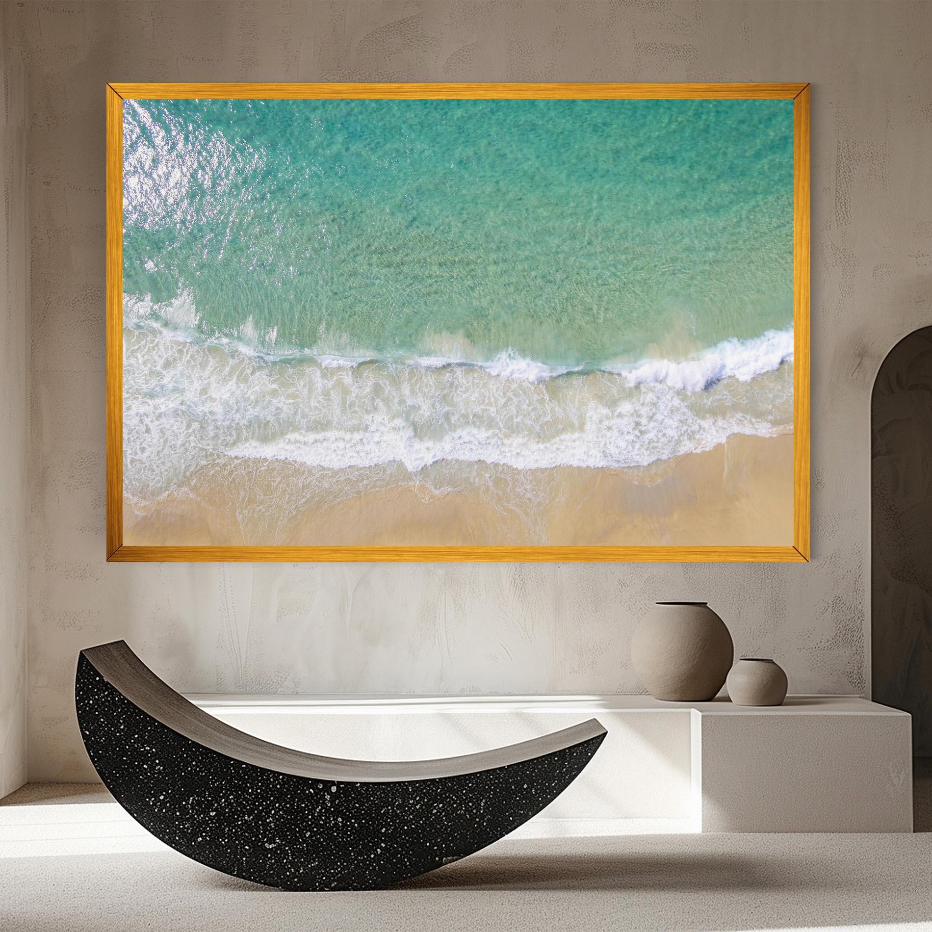 Leinwandbild Blue Waves Beach mockup 8