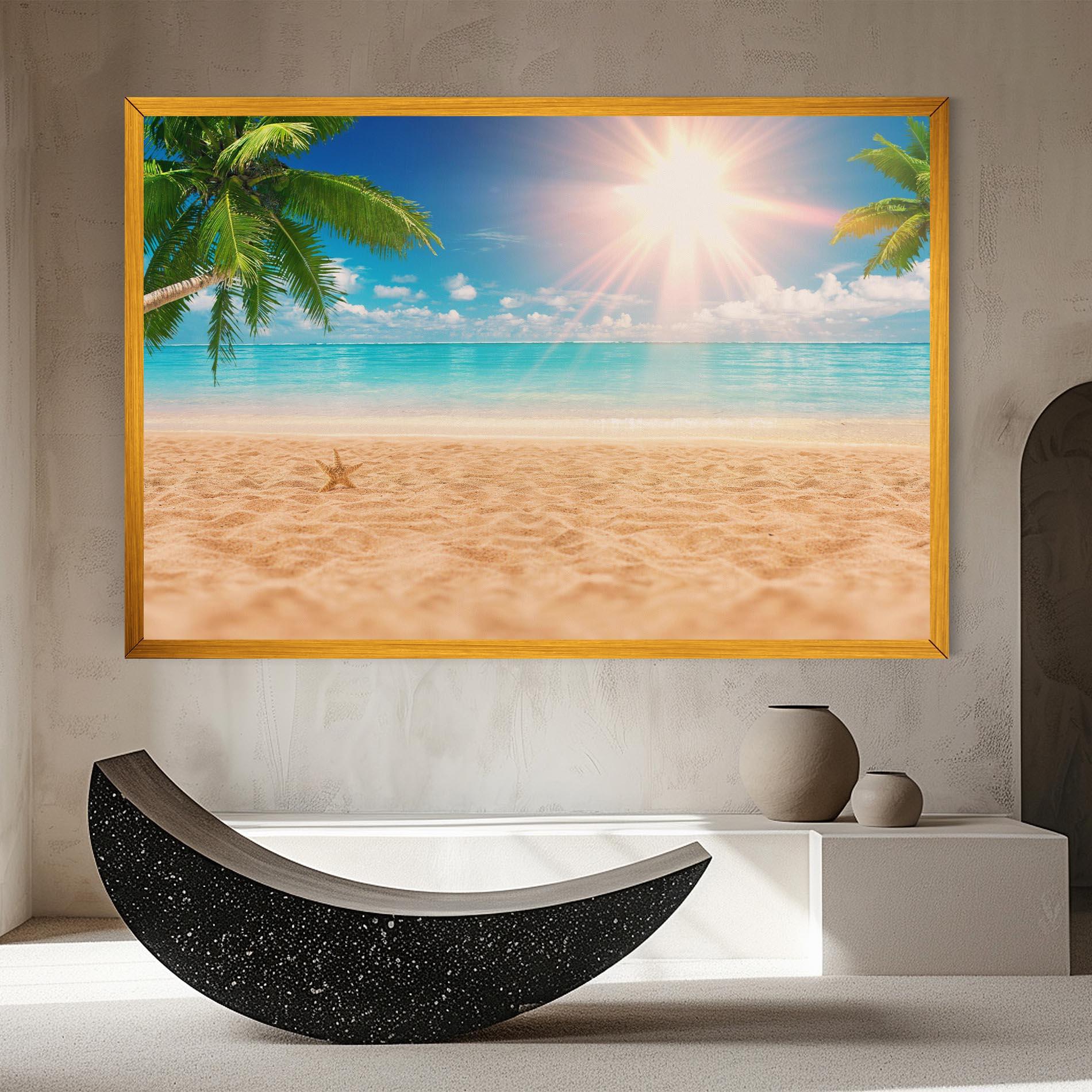 Leinwandbild Exotic Beach Ocean mockup 8