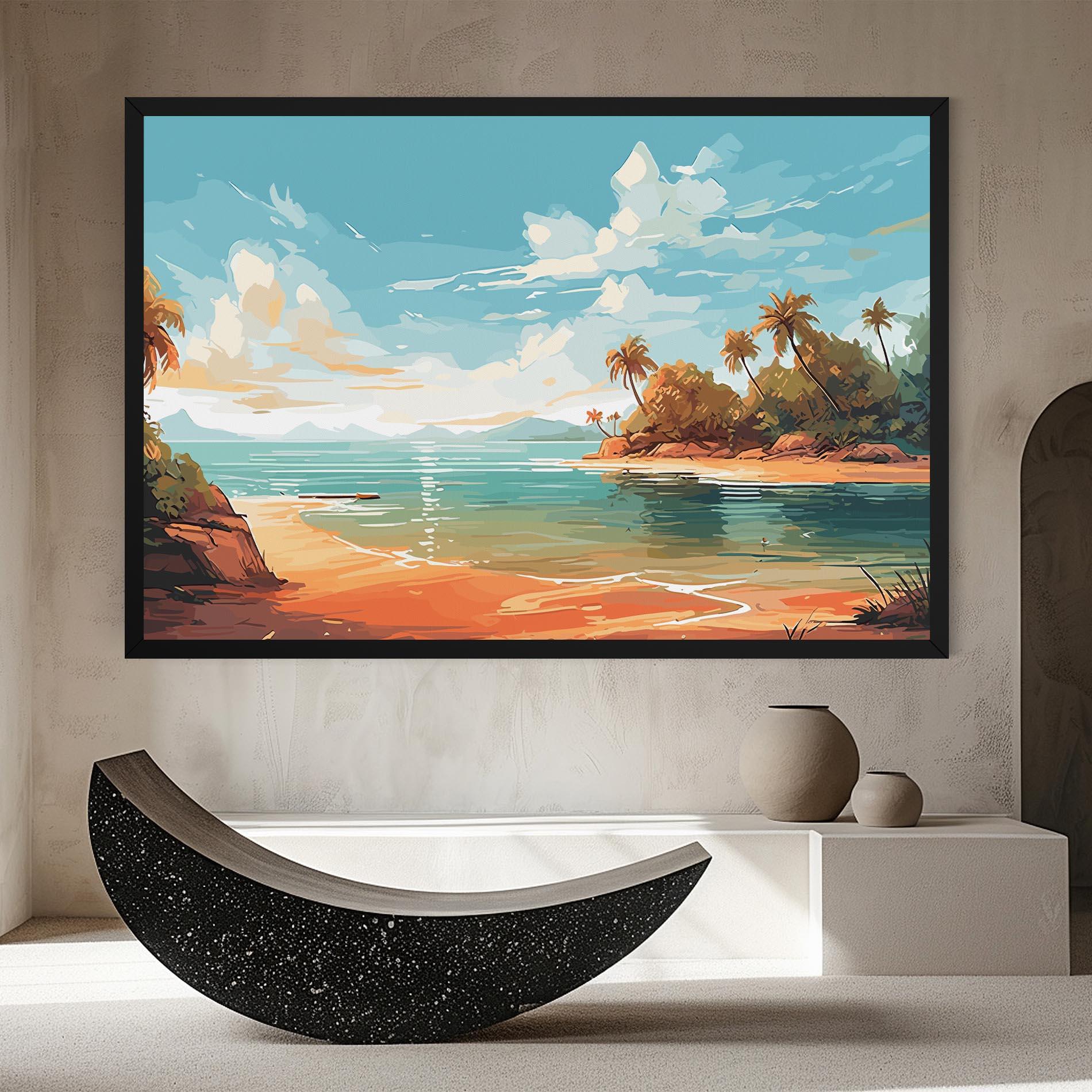 Leinwandbild Blue Sky Beach mockup 8