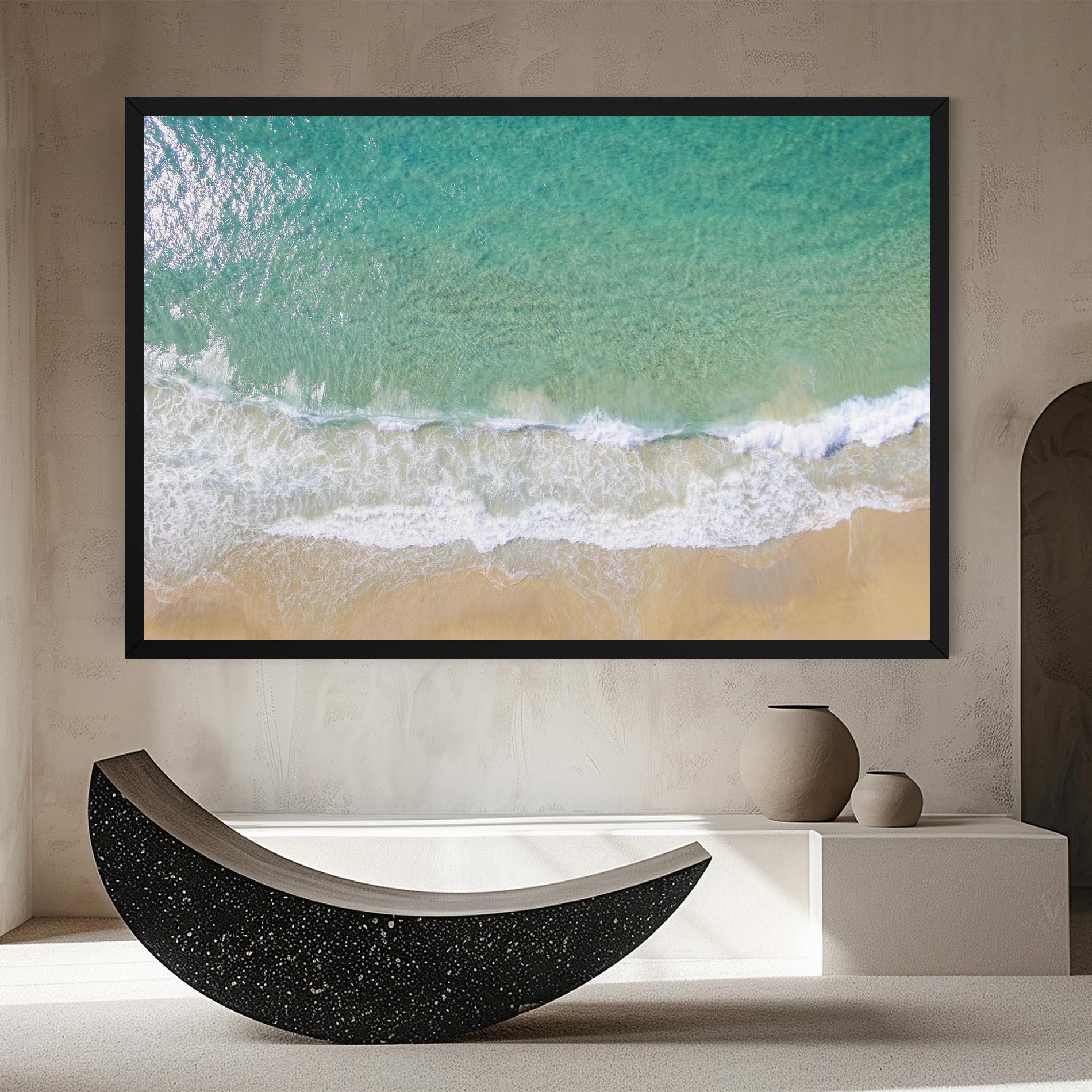 Leinwandbild Blue Waves Beach mockup 8