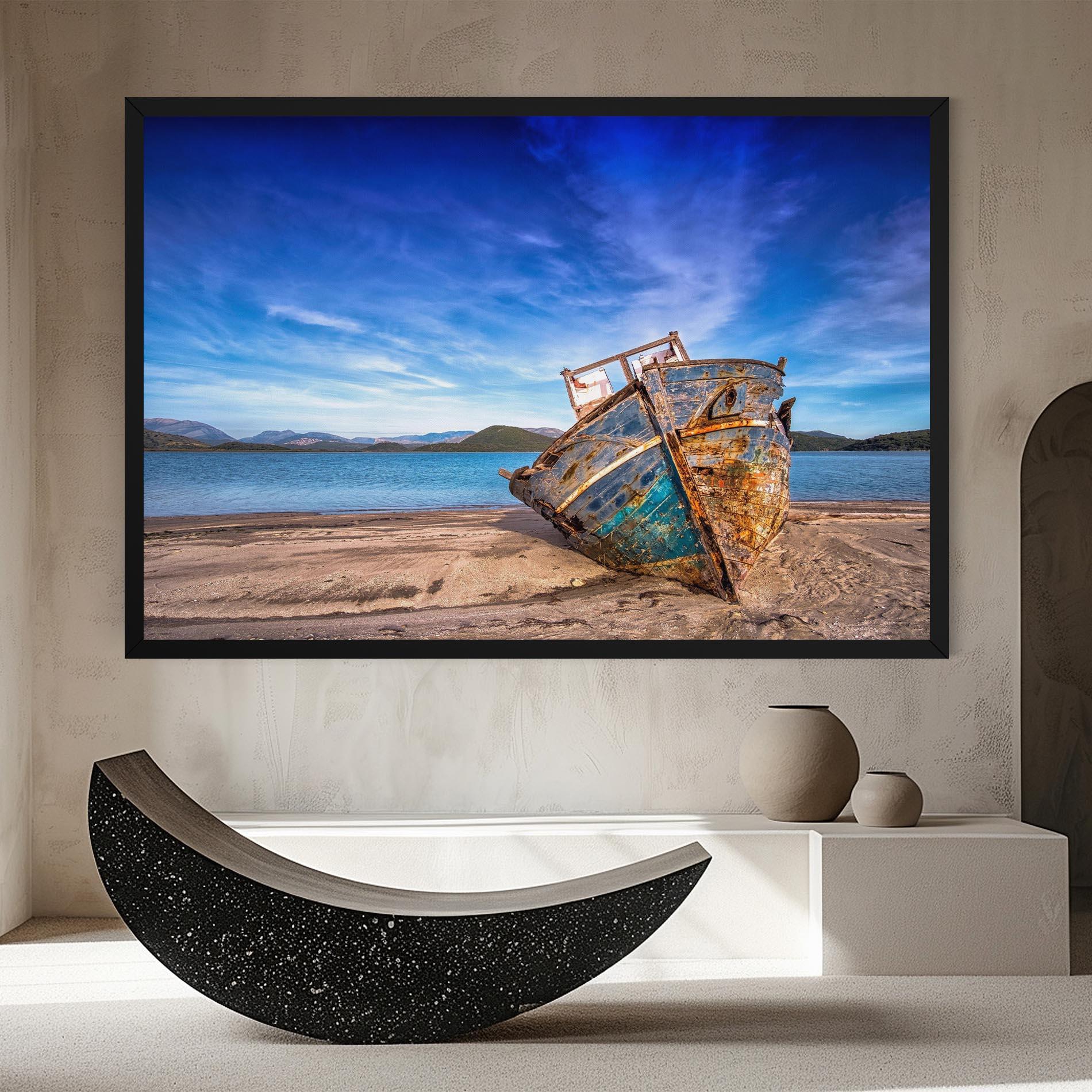 Leinwandbild Boat Blue Sky mockup 8