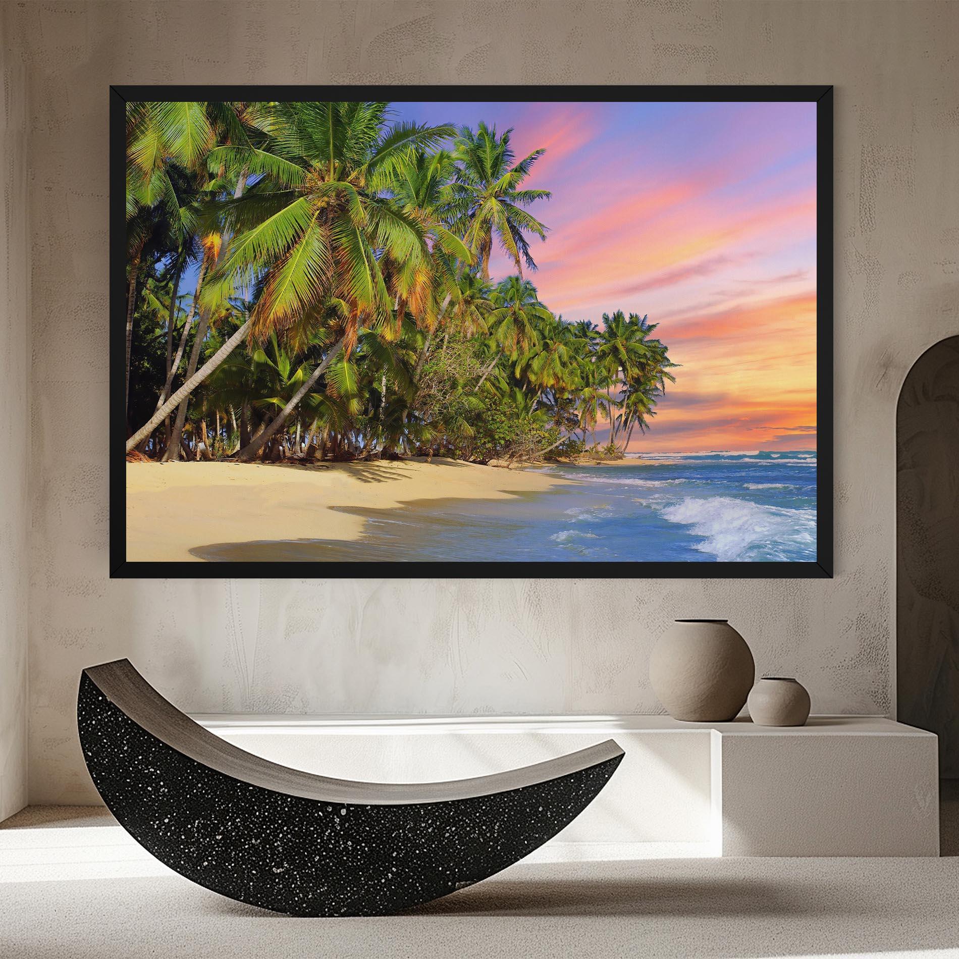 Leinwandbild Coconut Tree Sunset mockup 8