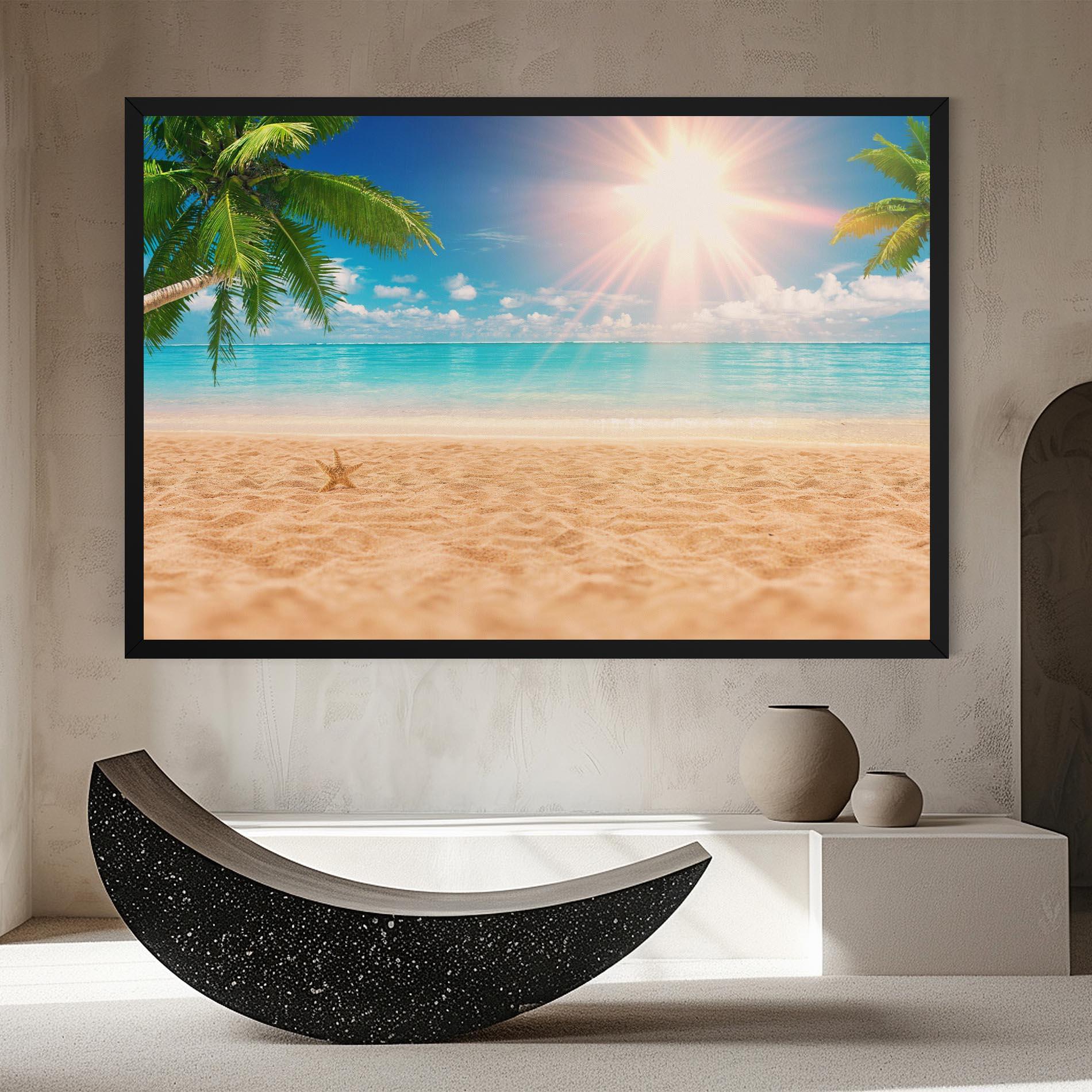 Leinwandbild Exotic Beach Ocean mockup 8