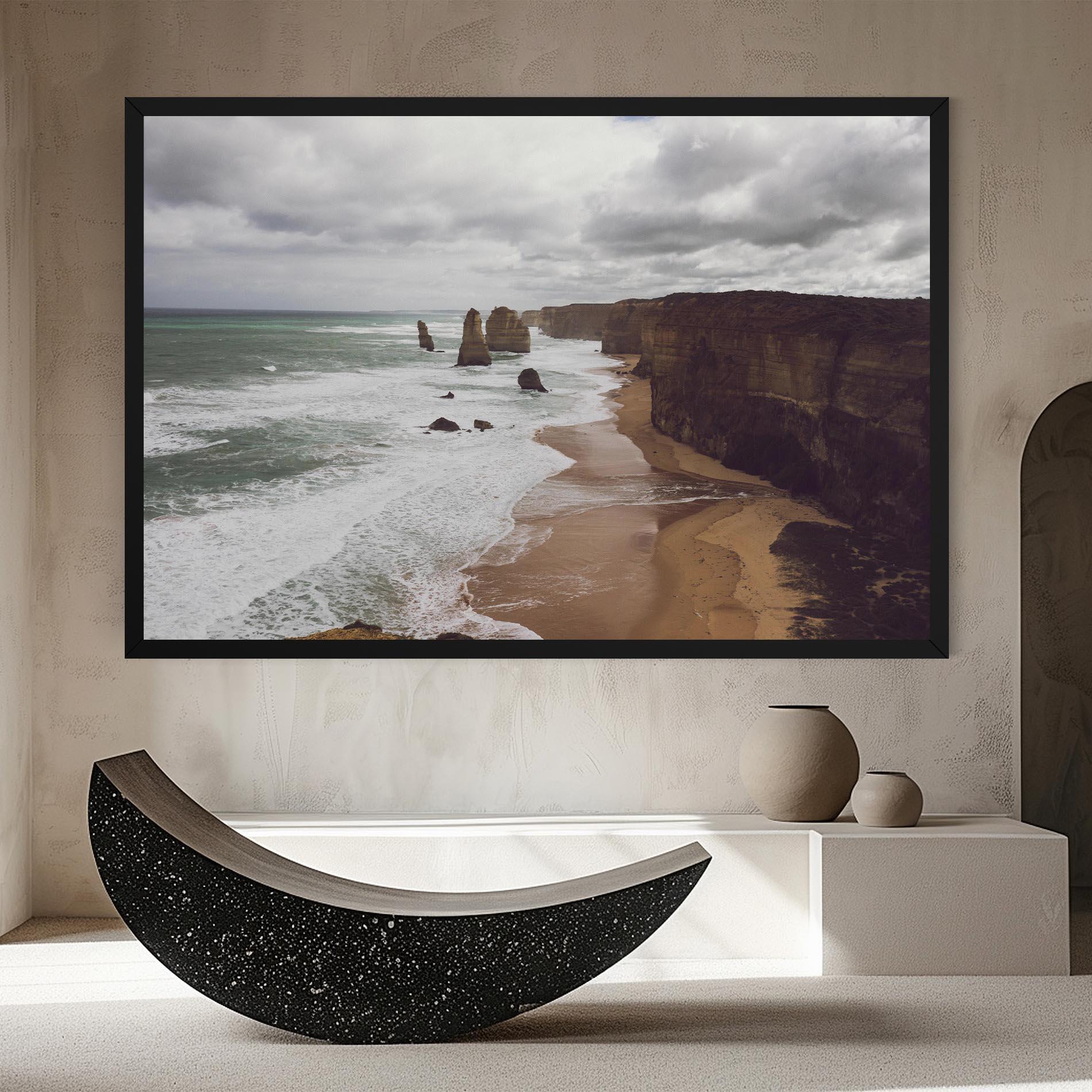 Leinwandbild Grey Clouds Beach mockup 8