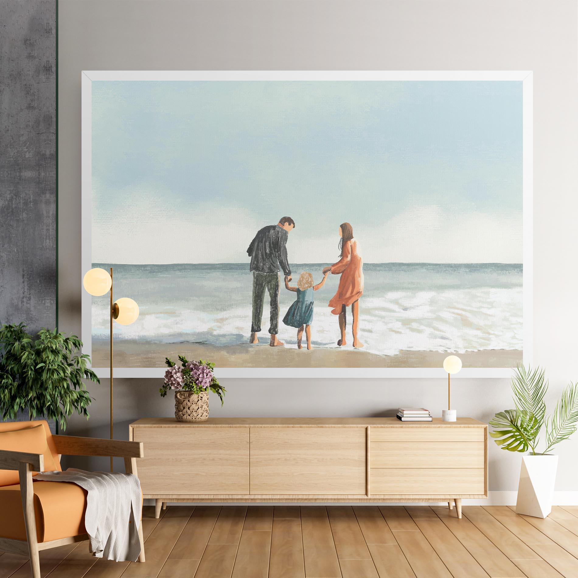 Leinwandbild Beach Family mockup 9
