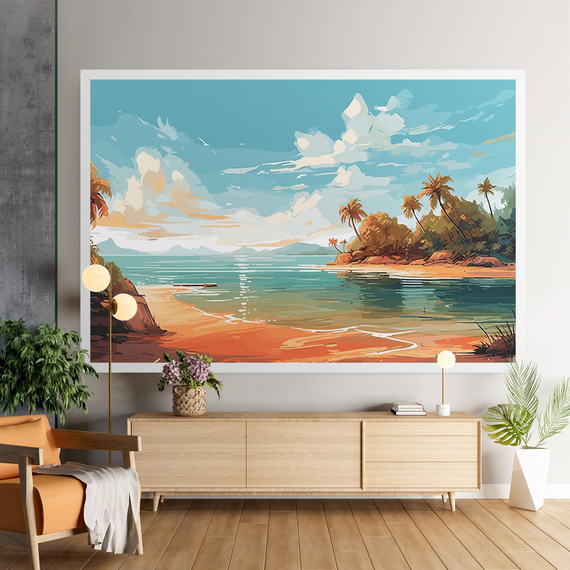 Leinwandbild Blue Sky Beach mockup 9