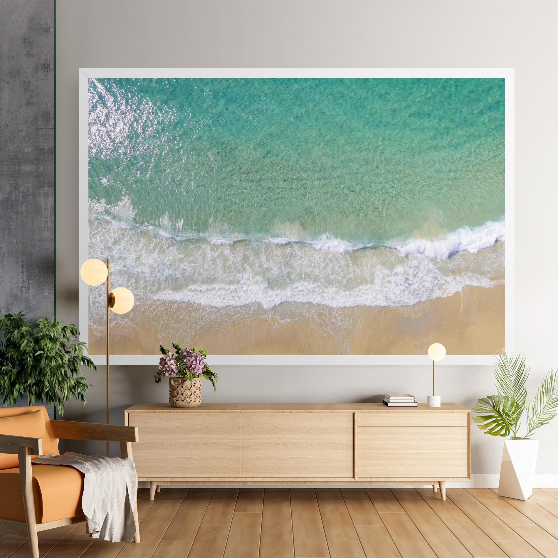 Leinwandbild Blue Waves Beach mockup 9