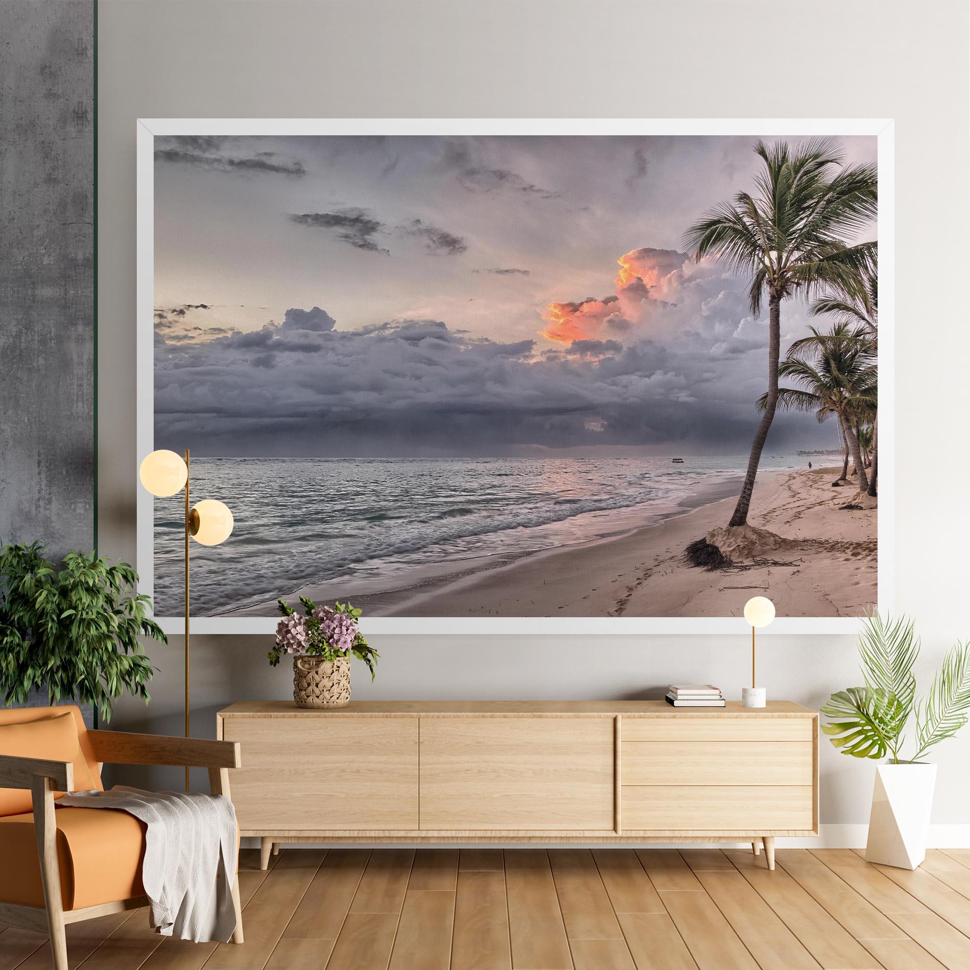 Leinwandbild Cloudy Beach mockup 9