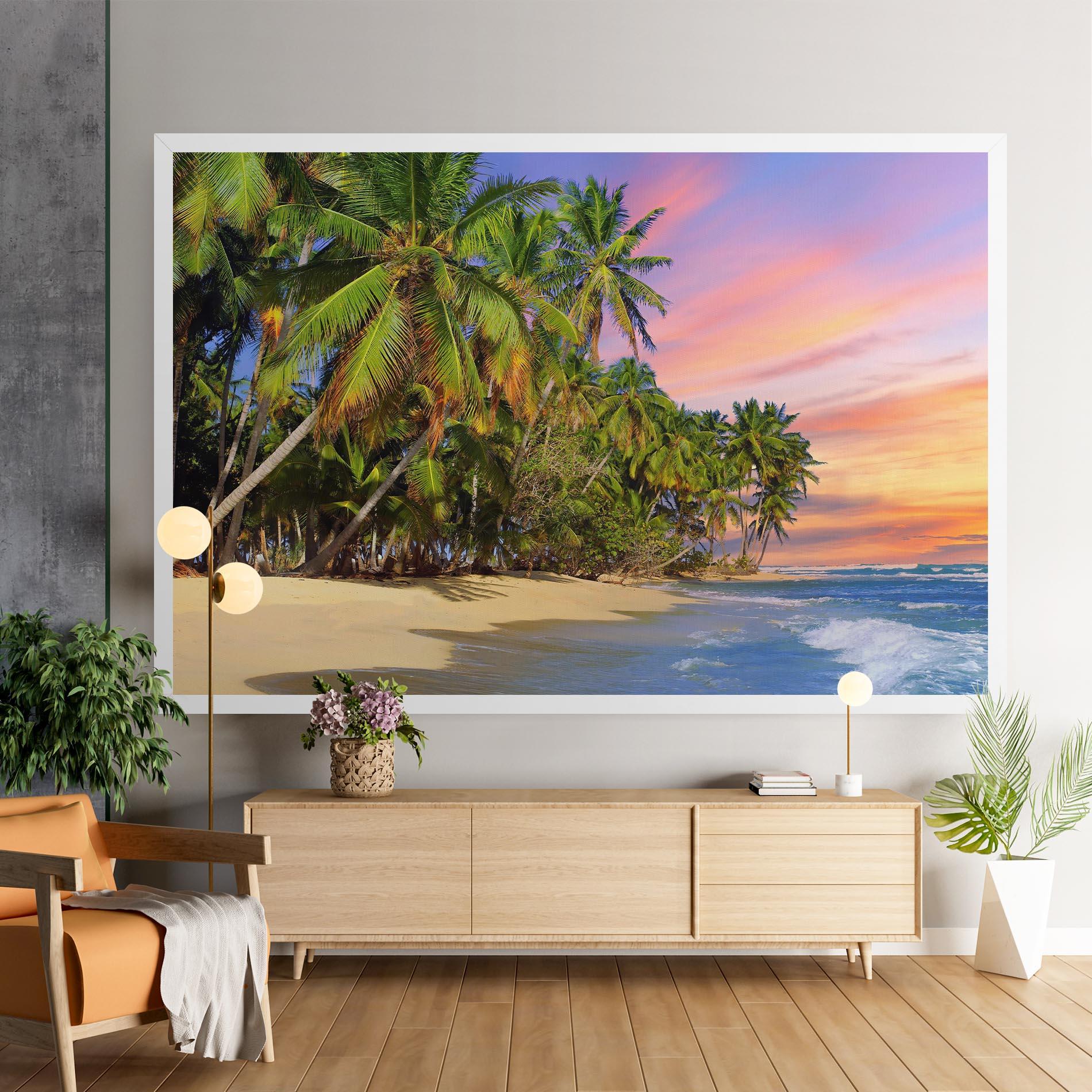 Leinwandbild Coconut Tree Sunset mockup 9