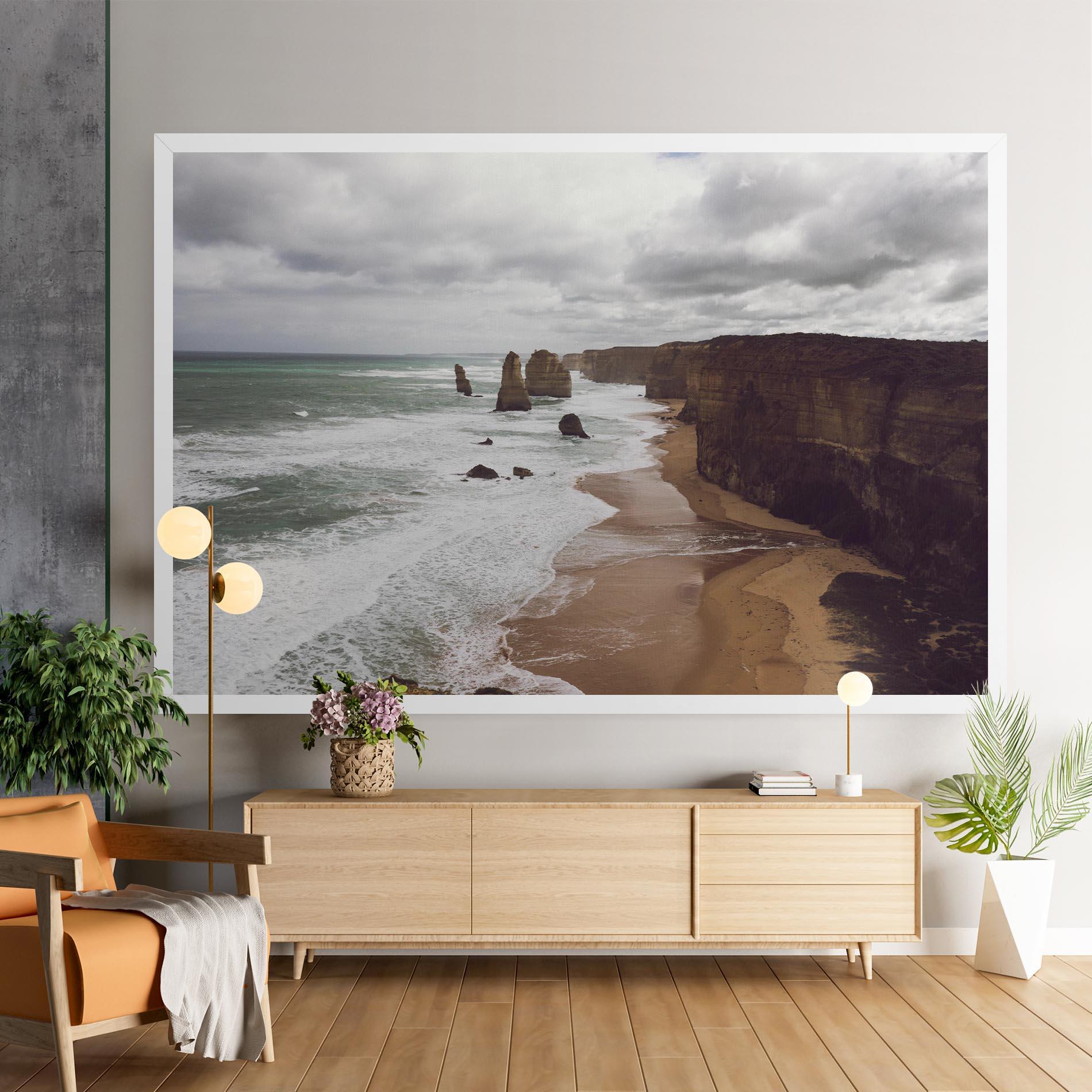 Leinwandbild Grey Clouds Beach mockup 9