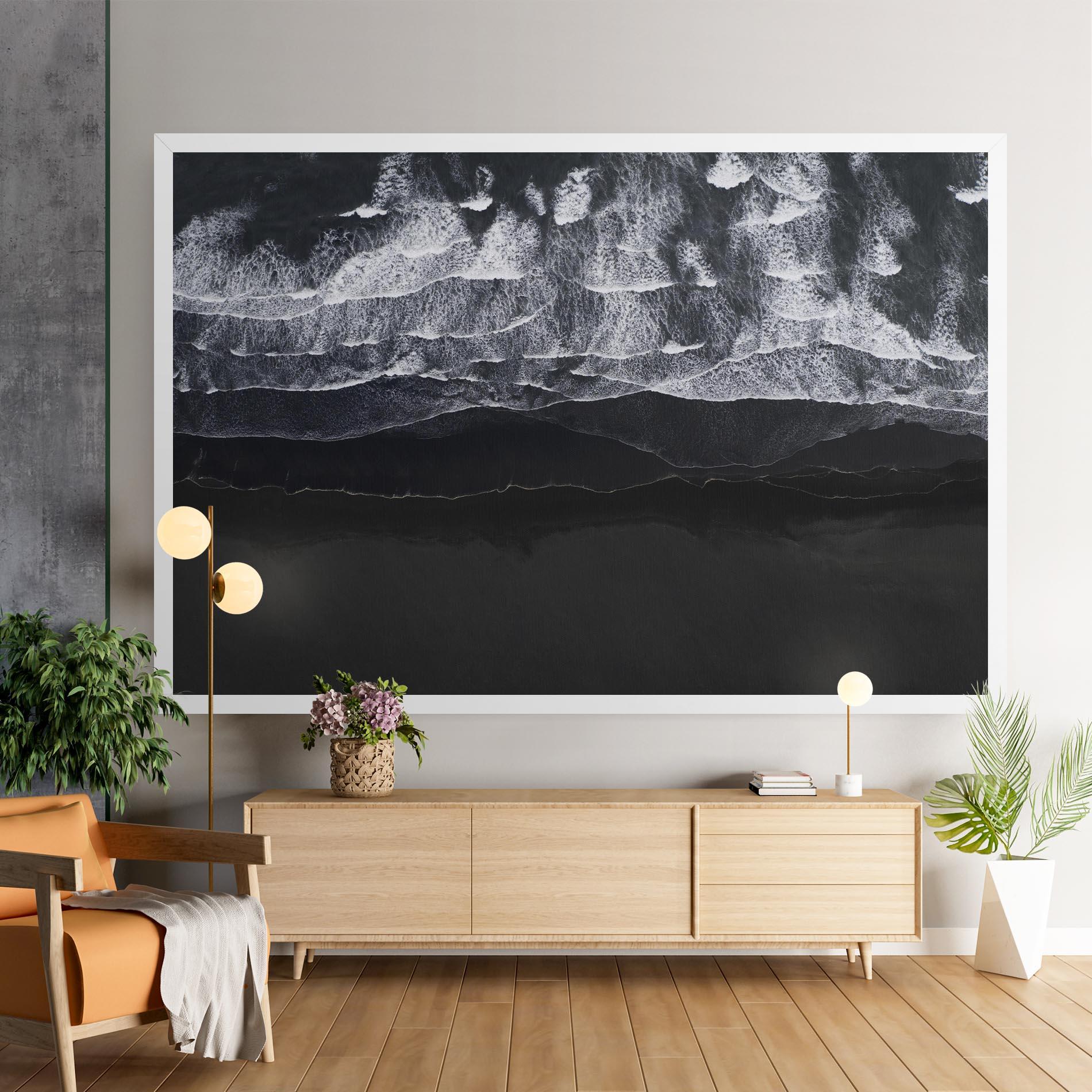 Leinwandbild Grey Waves Beach mockup 9