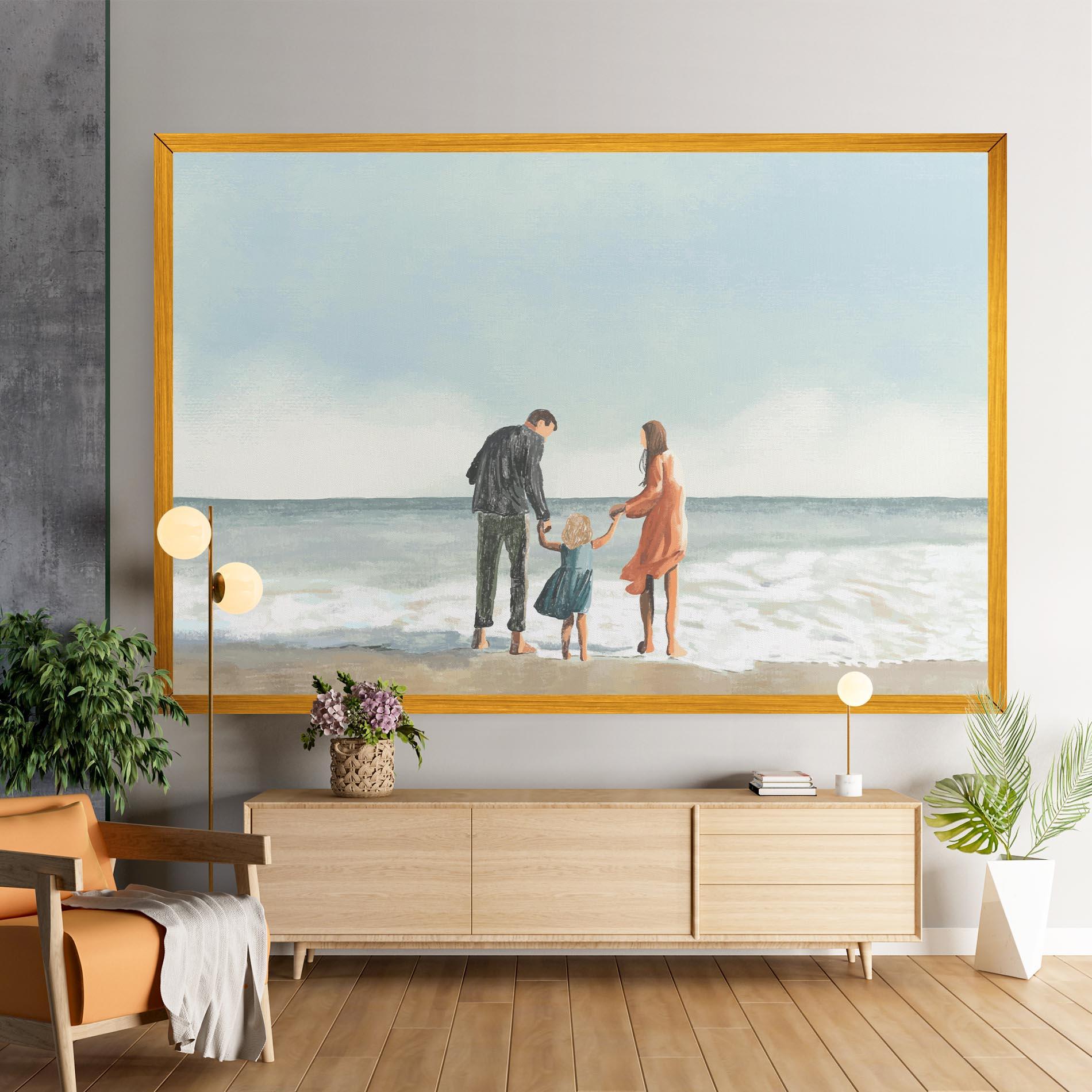 Leinwandbild Beach Family mockup 9
