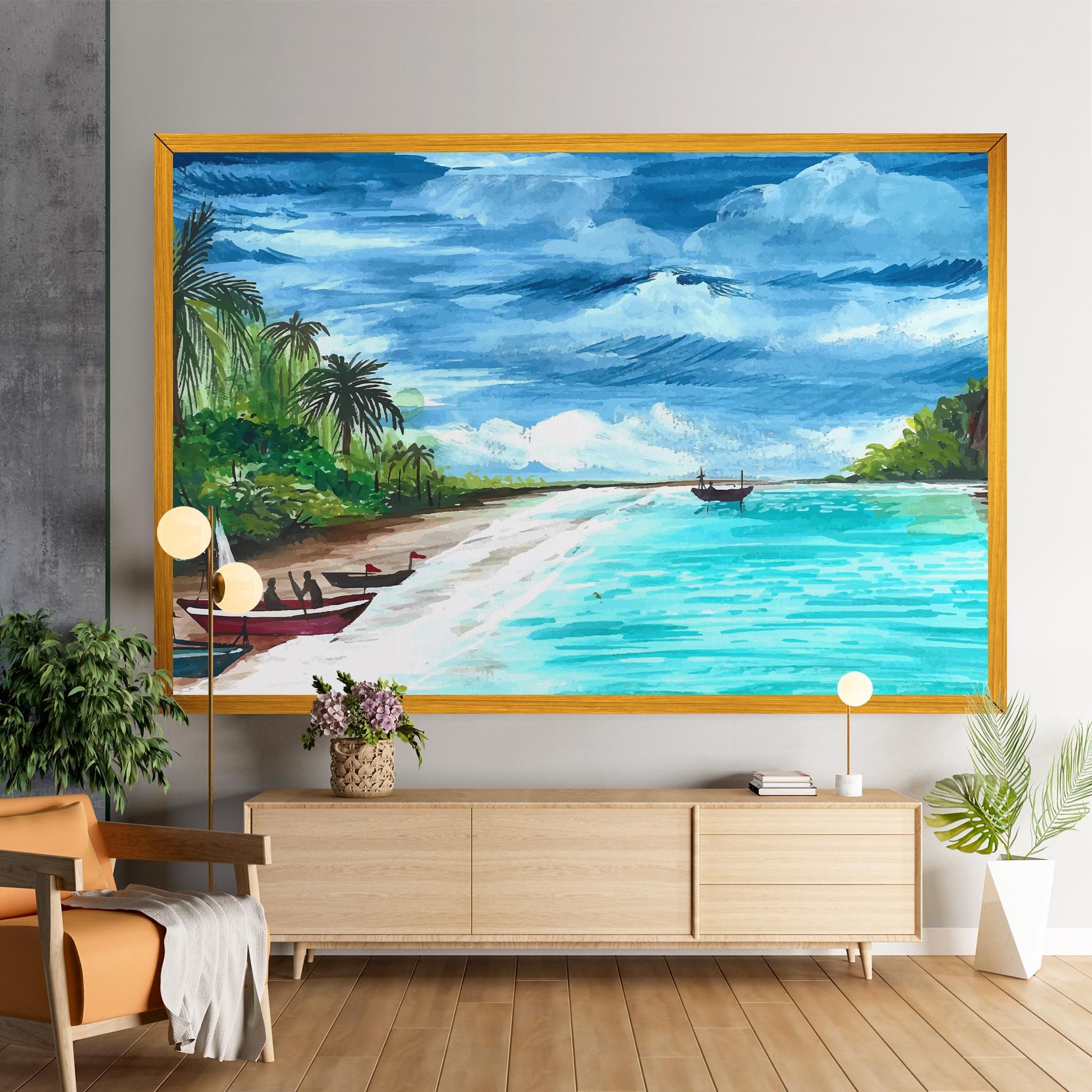 Beach Painting Art mockup 9