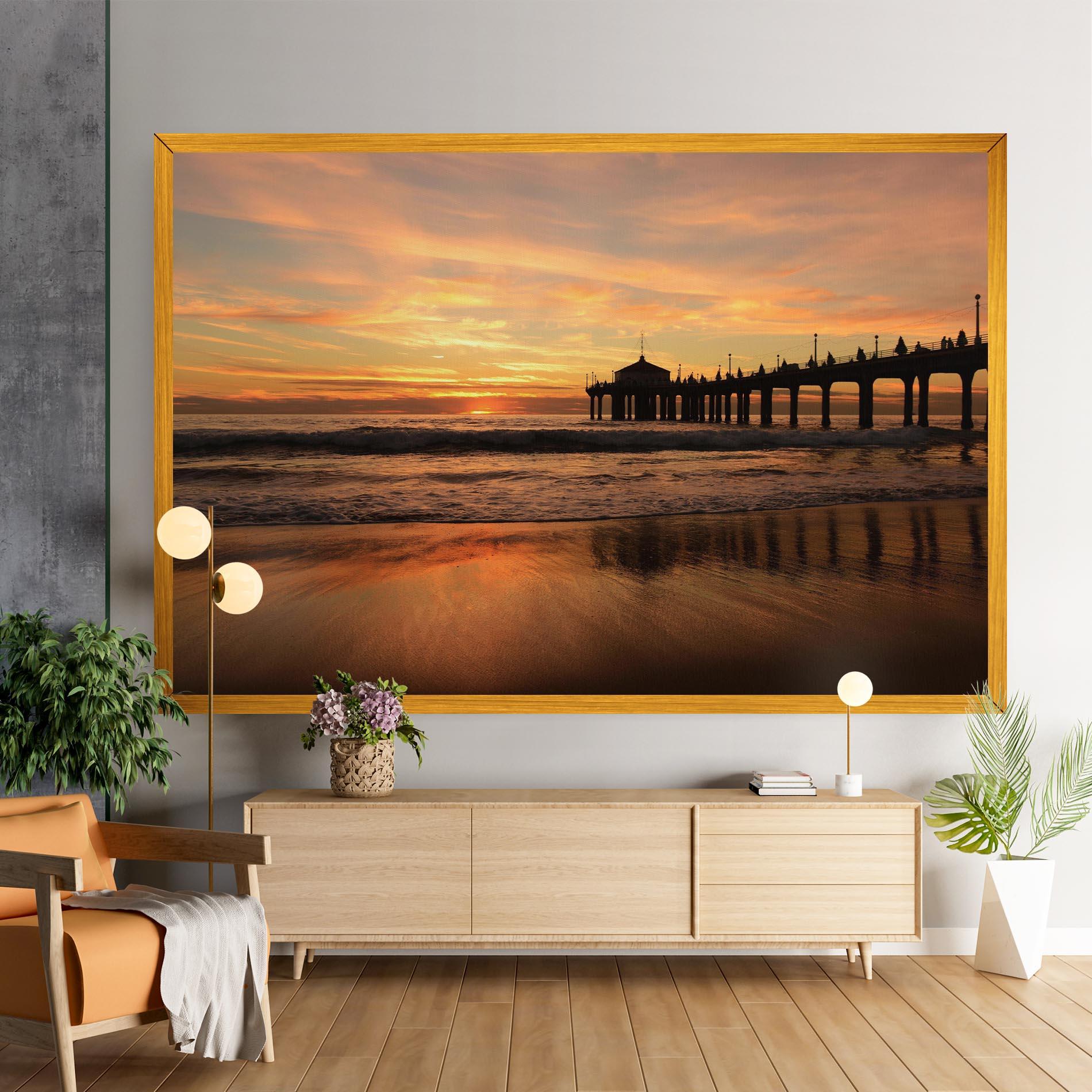 Leinwandbild Beach Sunset View mockup 9