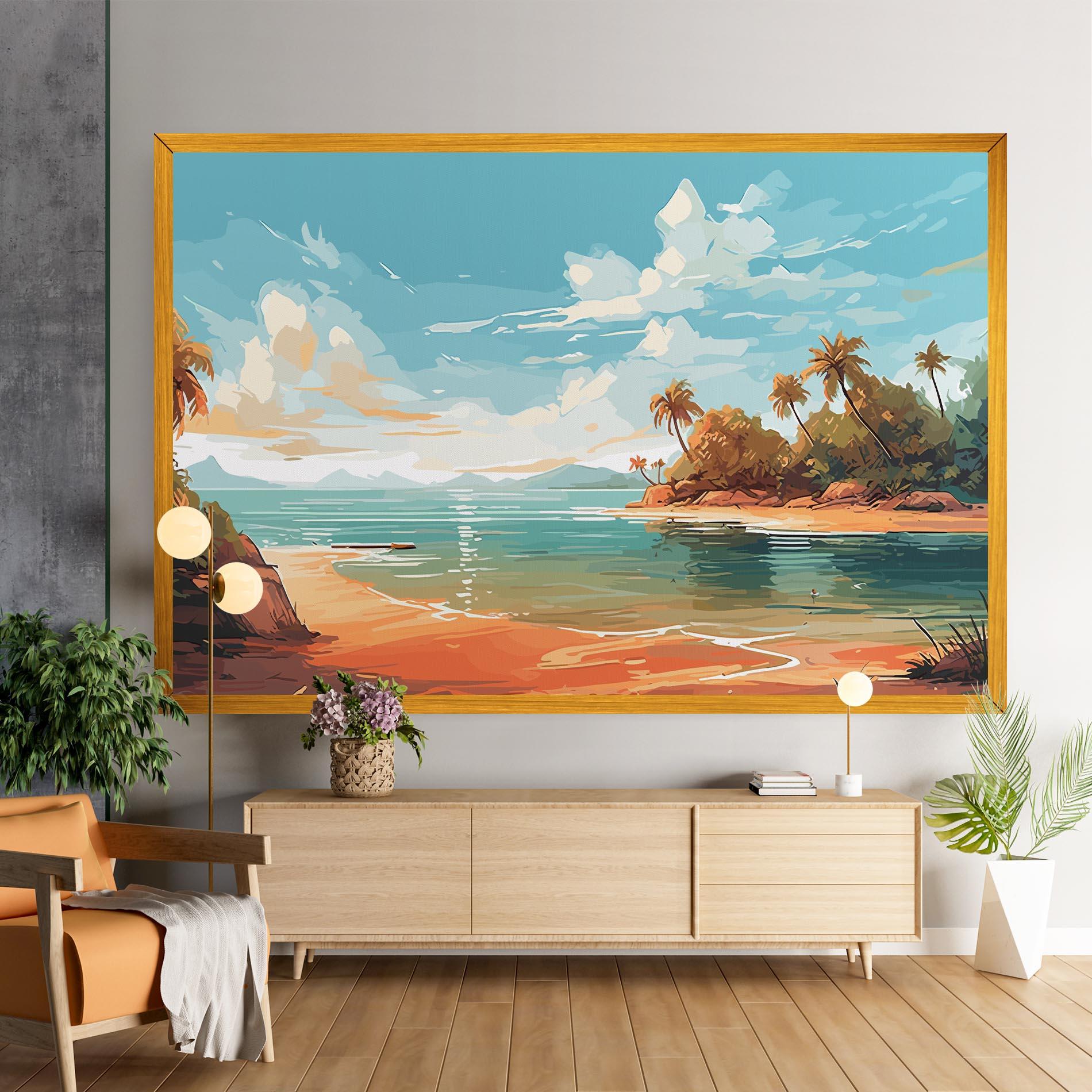 Leinwandbild Blue Sky Beach mockup 9