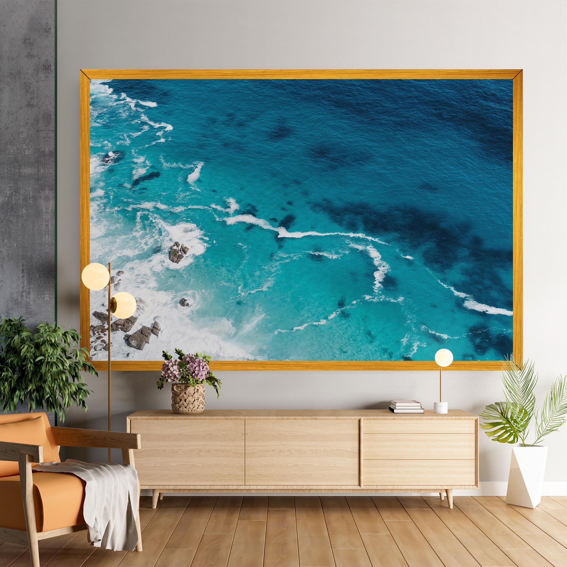 Leinwandbild Blue Water Beach mockup 9