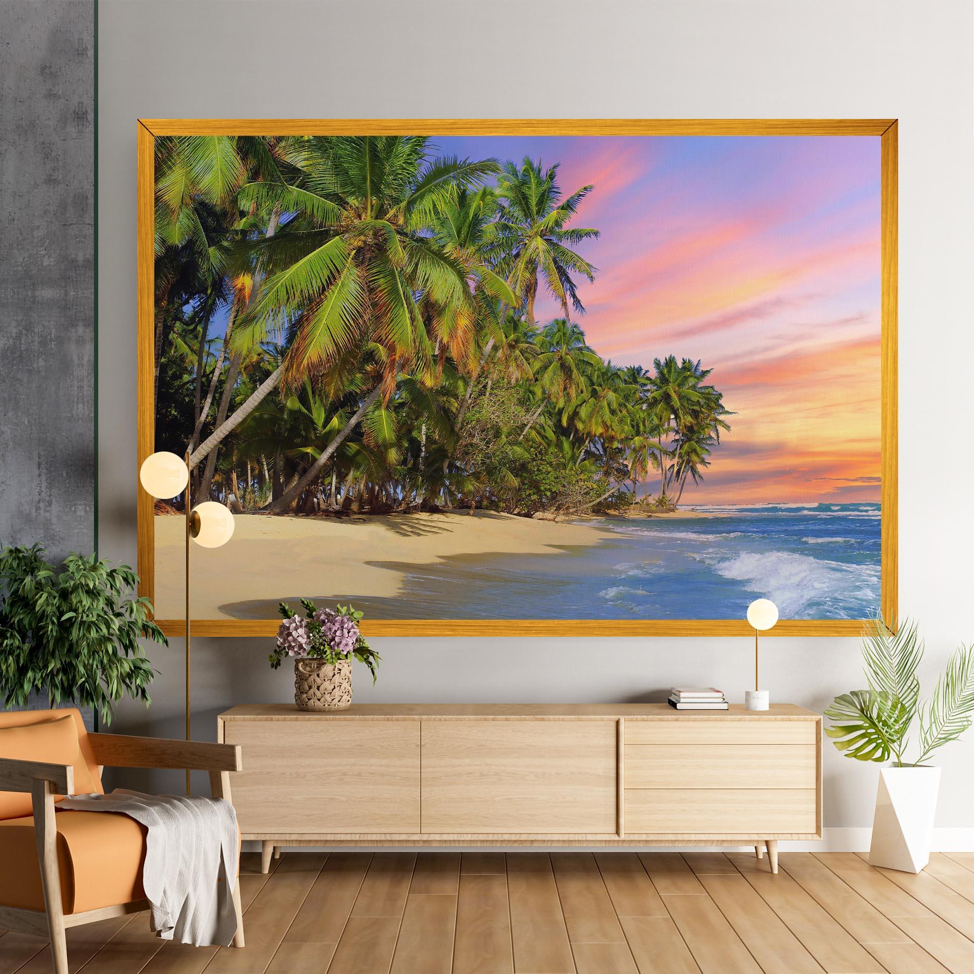 Leinwandbild Coconut Tree Sunset mockup 9