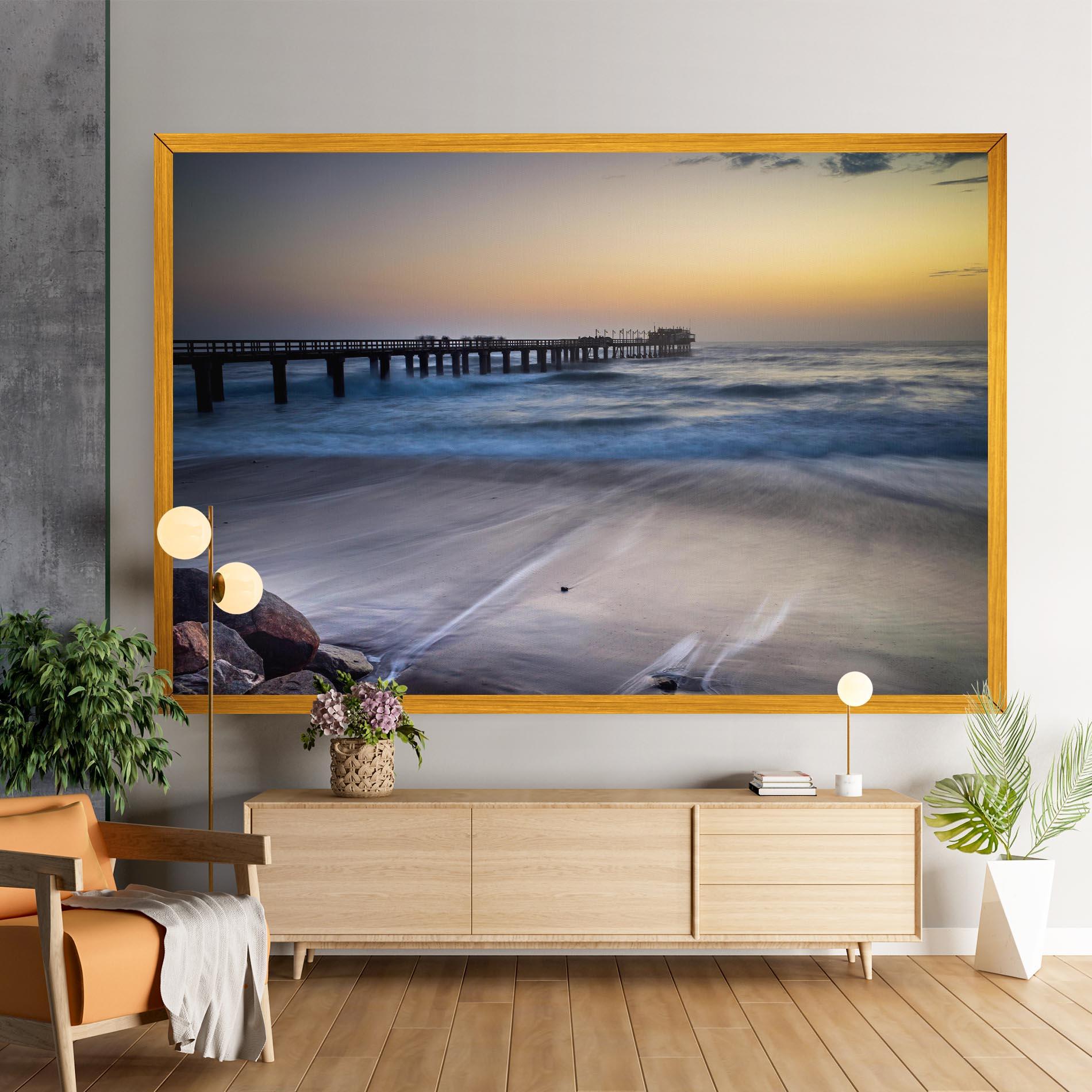 Leinwandbild Empty Pretty Beach mockup 9