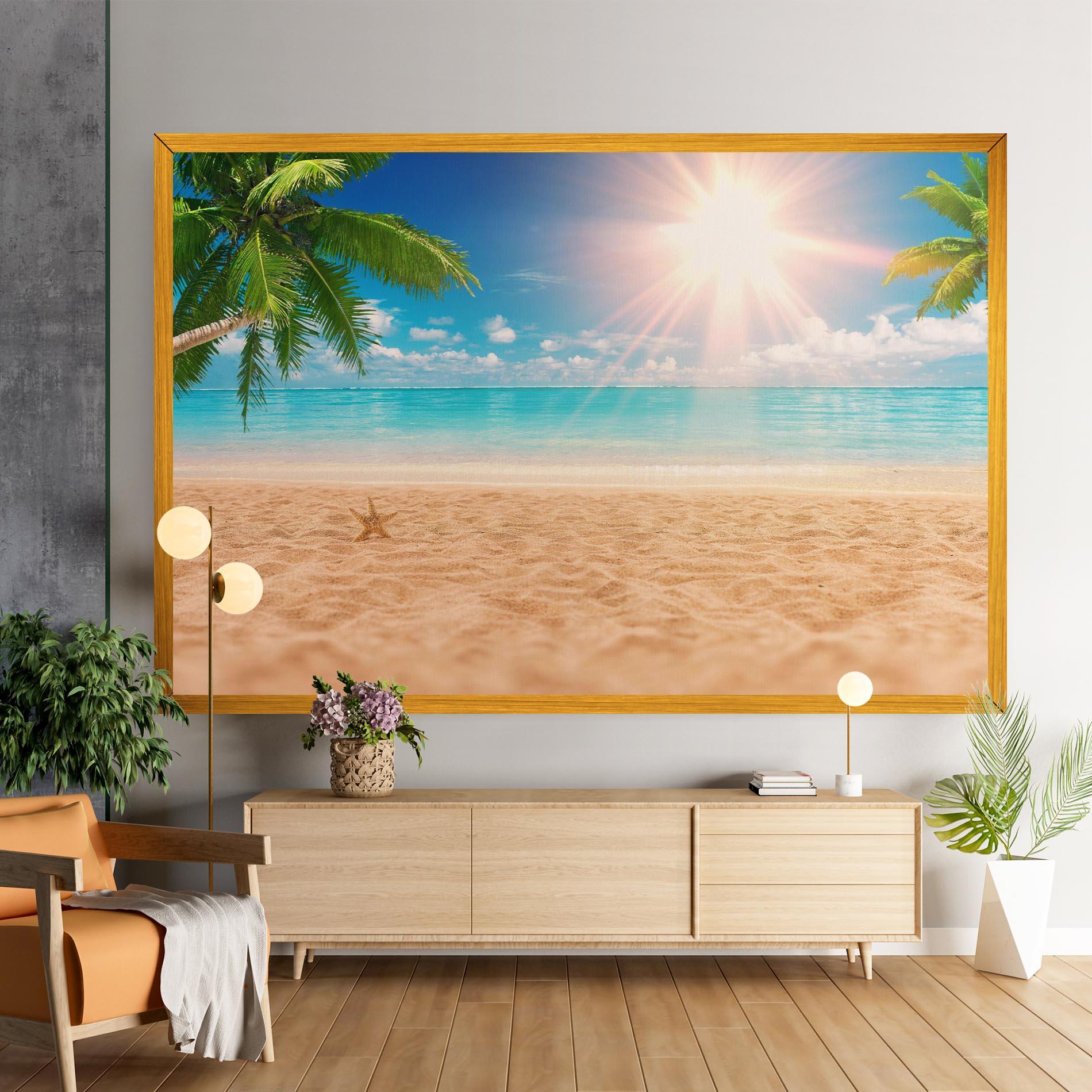 Leinwandbild Exotic Beach Ocean mockup 9