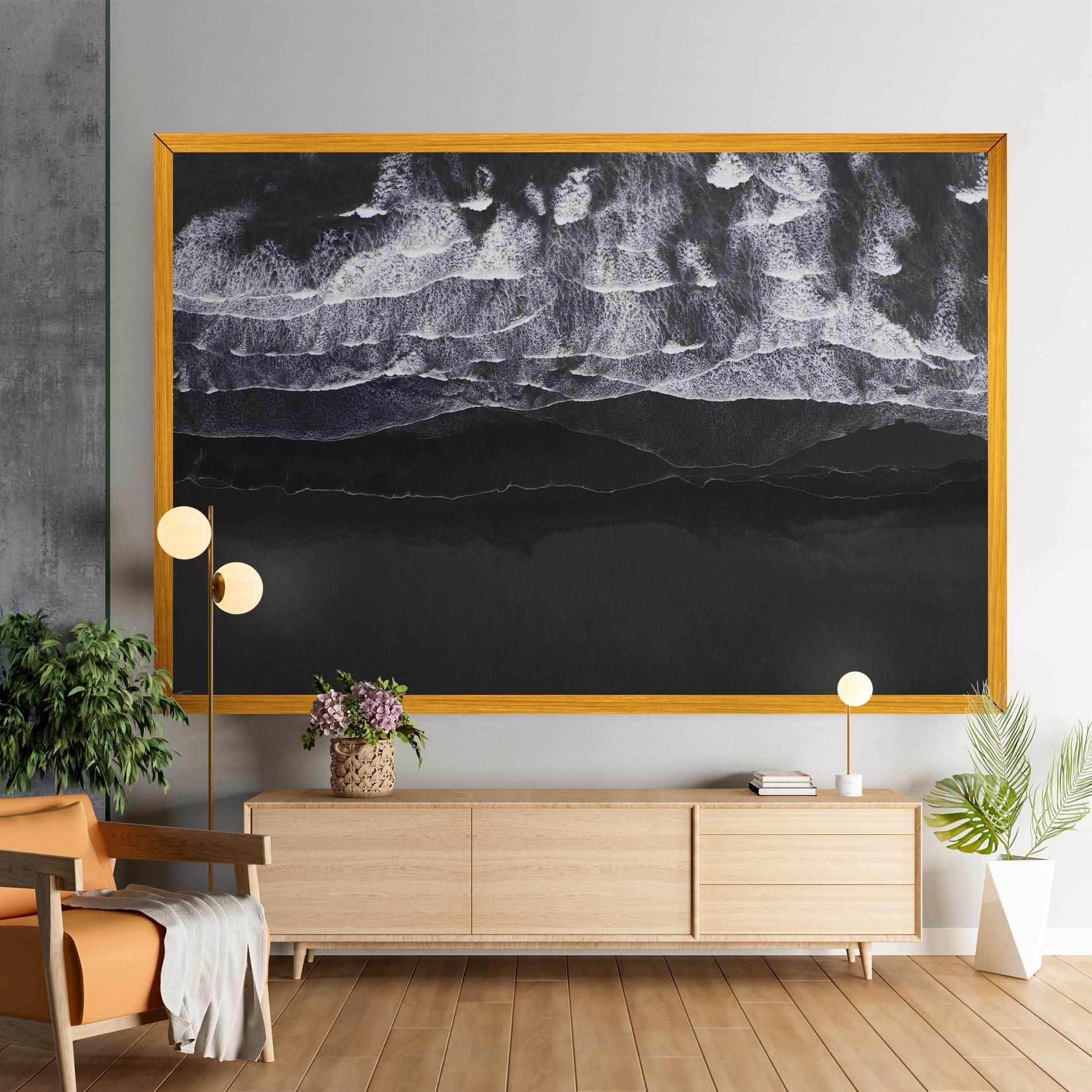 Leinwandbild Grey Waves Beach mockup 9