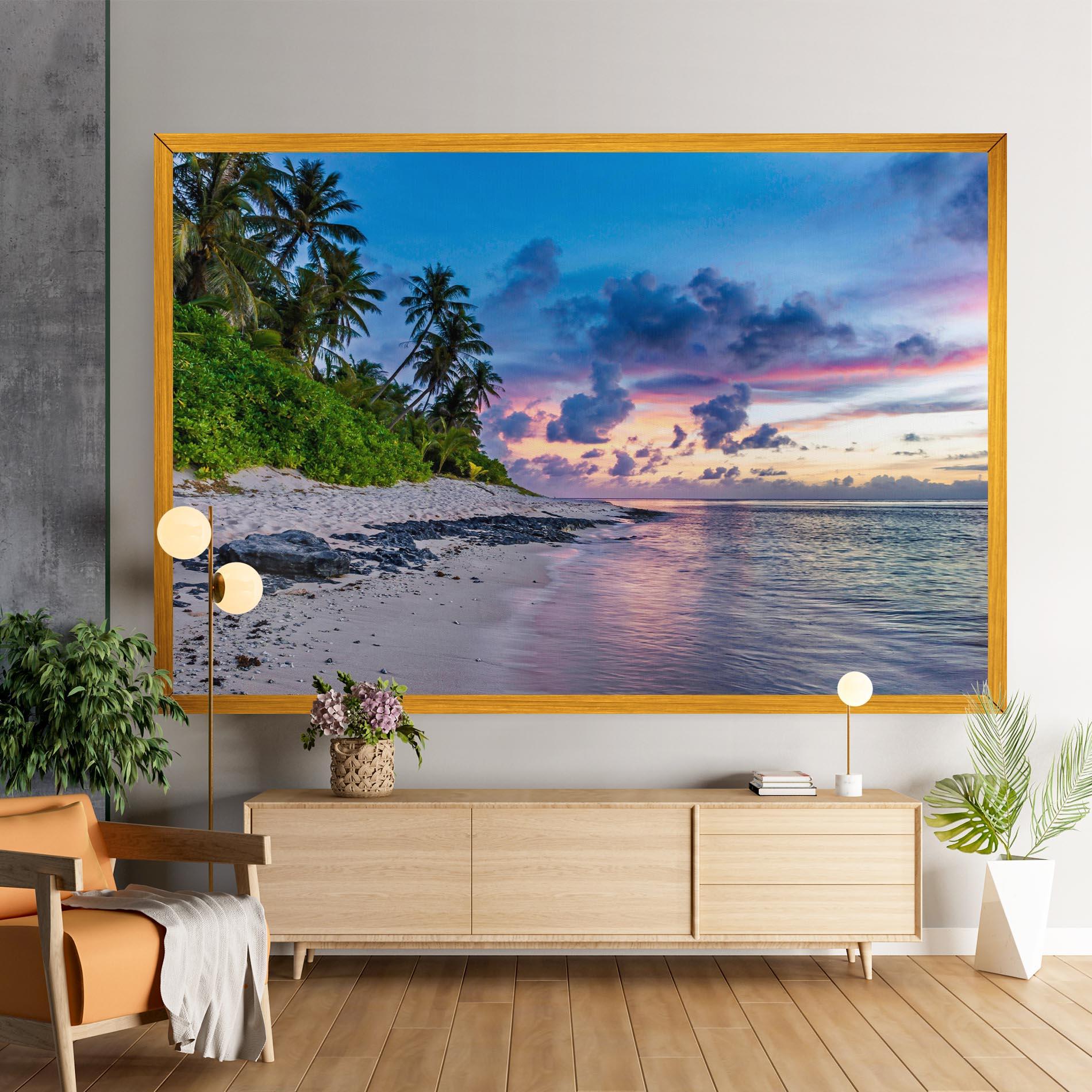 Leinwandbild Purple Blue Beach mockup 9
