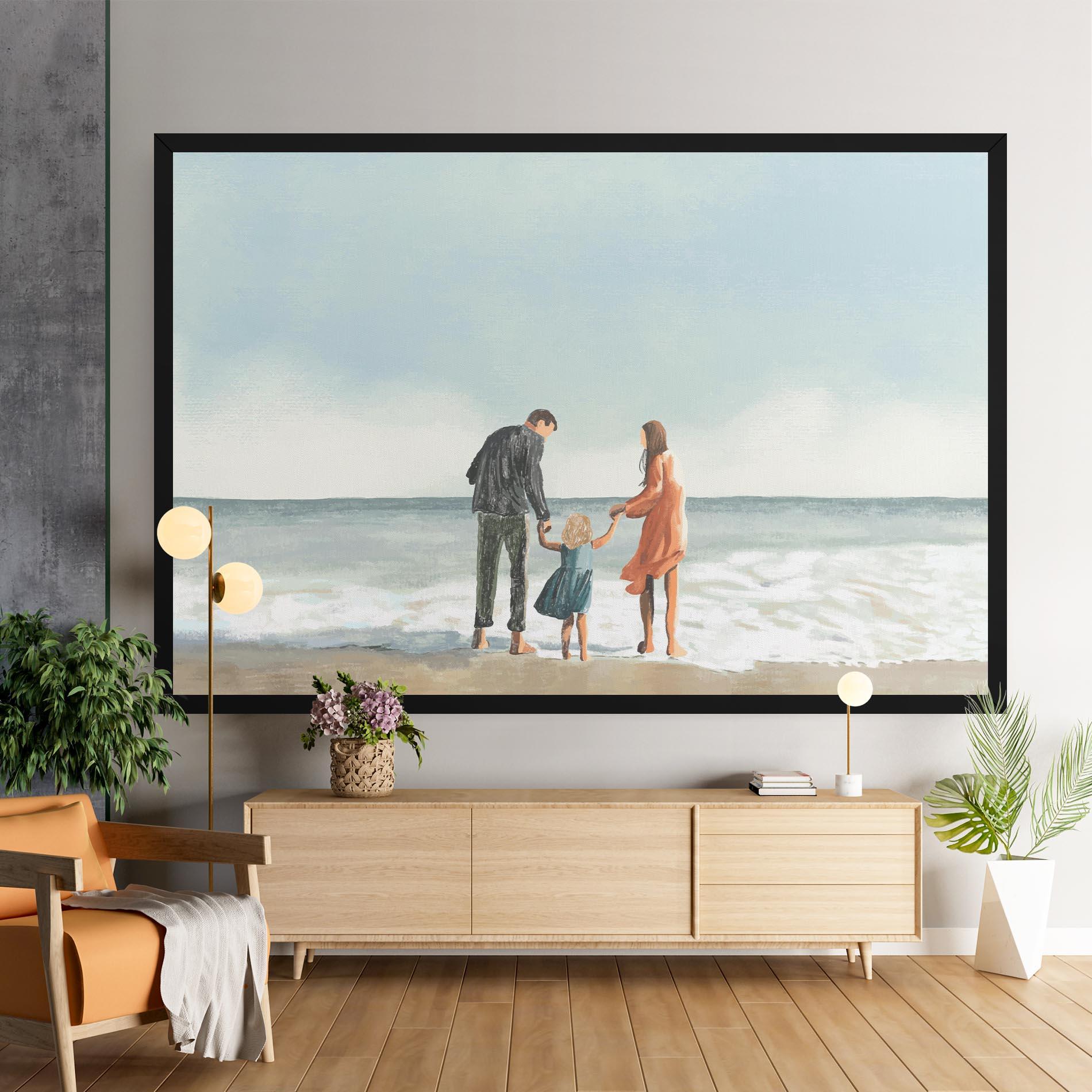 Leinwandbild Beach Family mockup 9