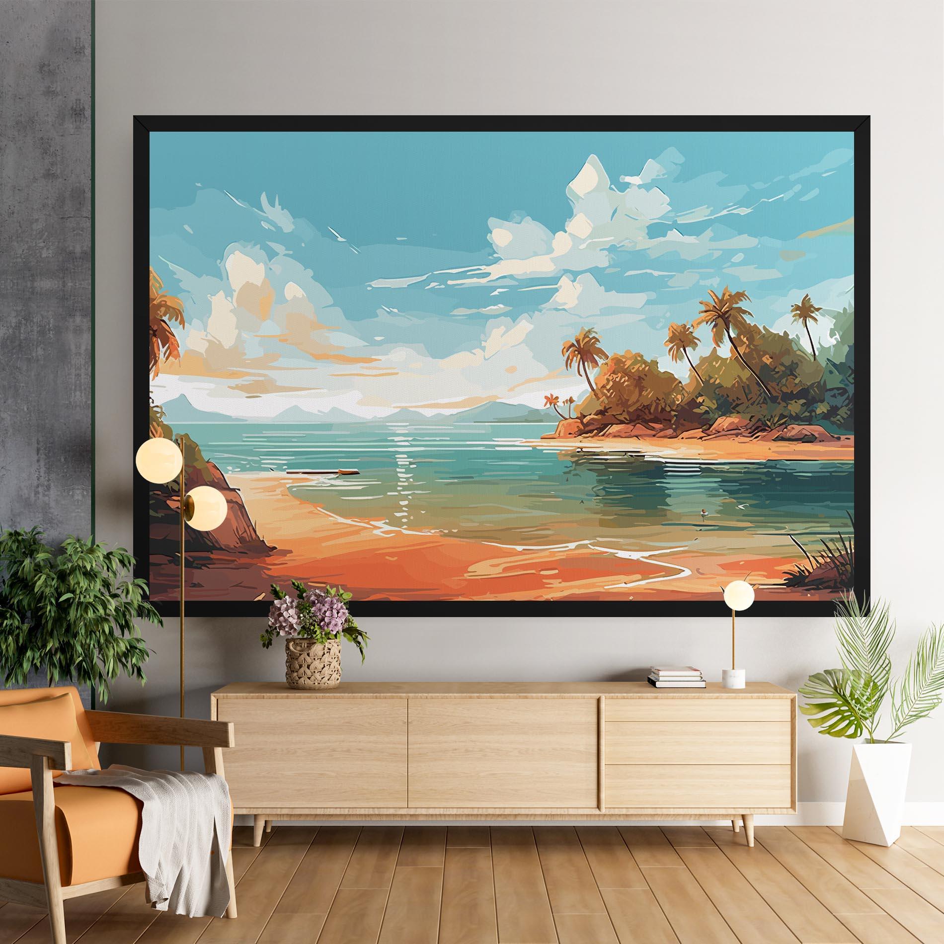 Leinwandbild Blue Sky Beach mockup 9