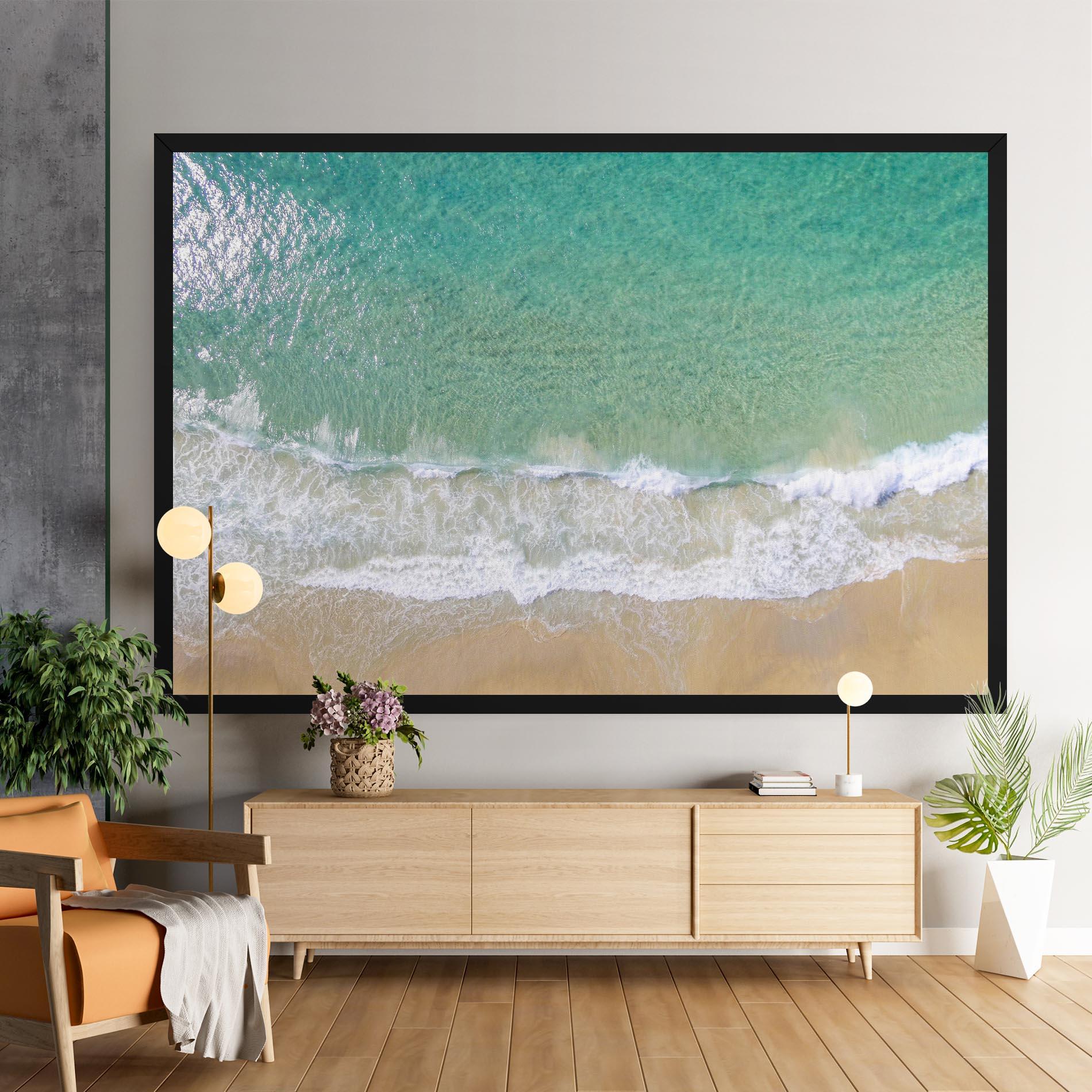 Leinwandbild Blue Waves Beach mockup 9