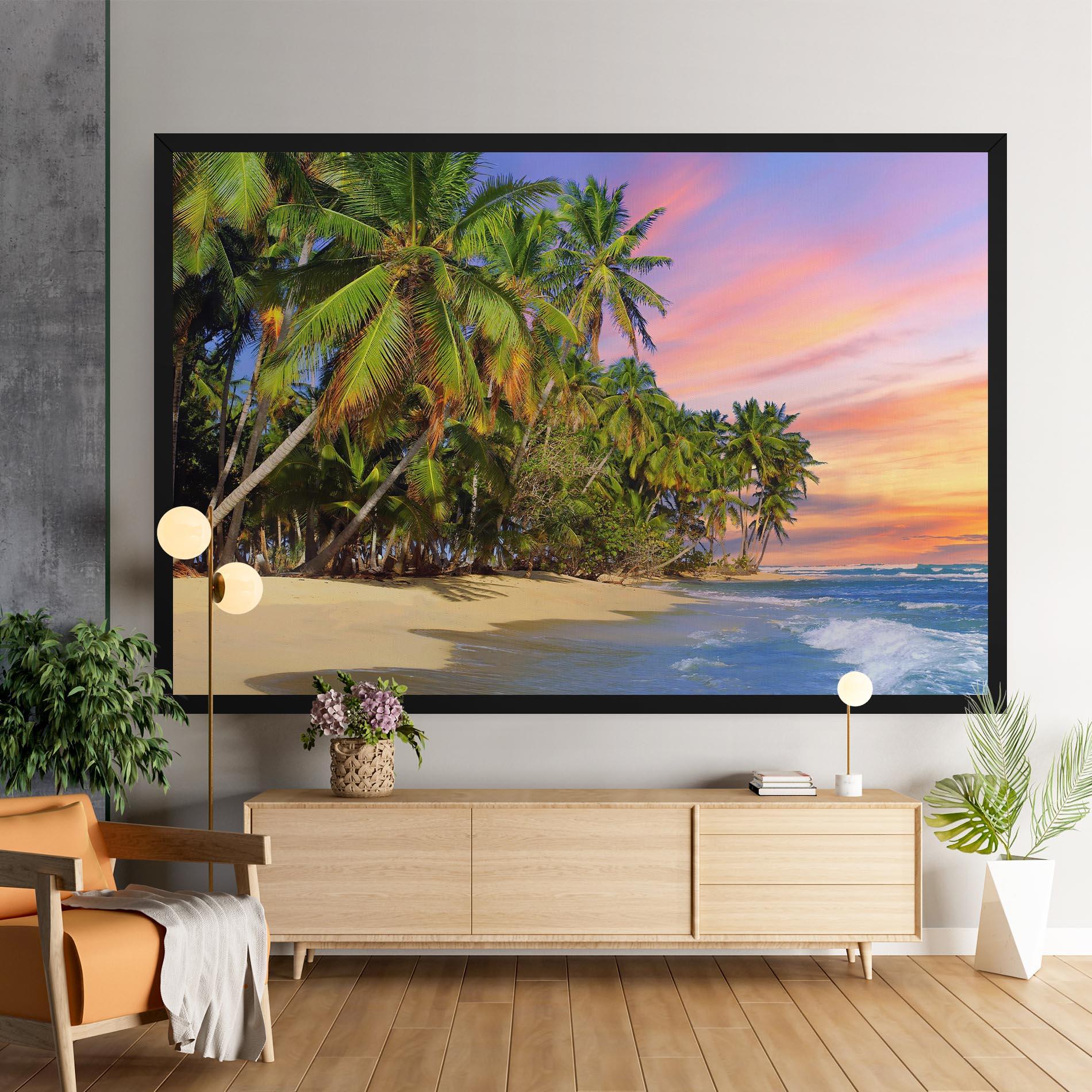 Leinwandbild Coconut Tree Sunset mockup 9