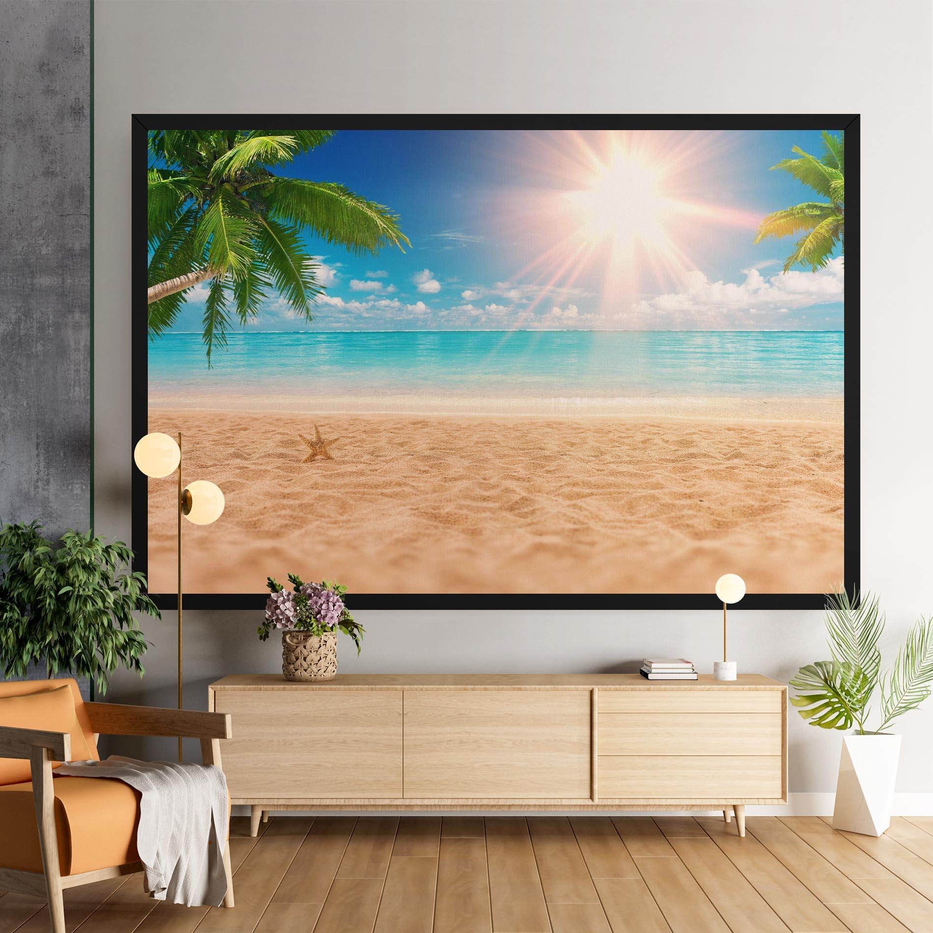 Leinwandbild Exotic Beach Ocean mockup 9