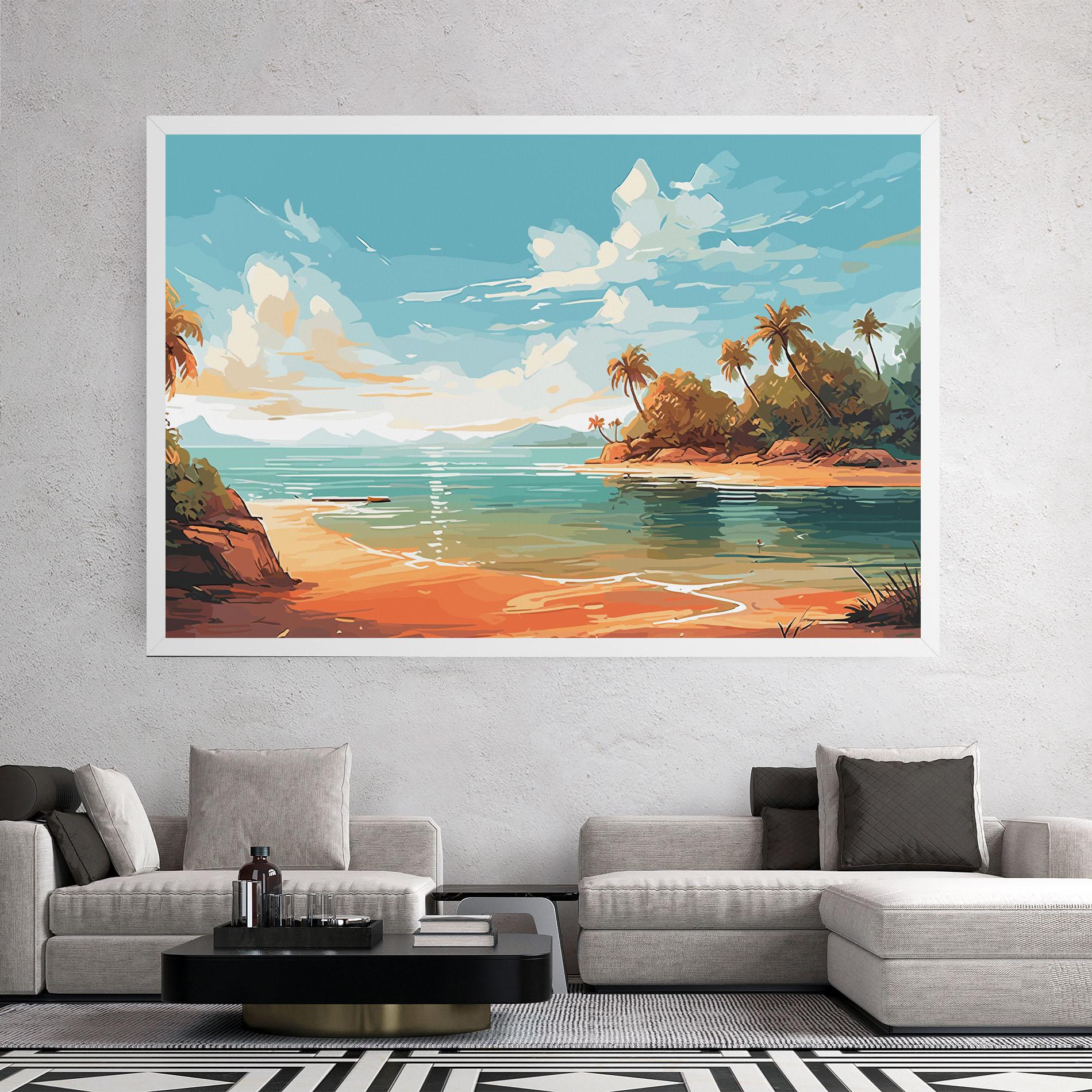 Leinwandbild Blue Sky Beach mockup 2