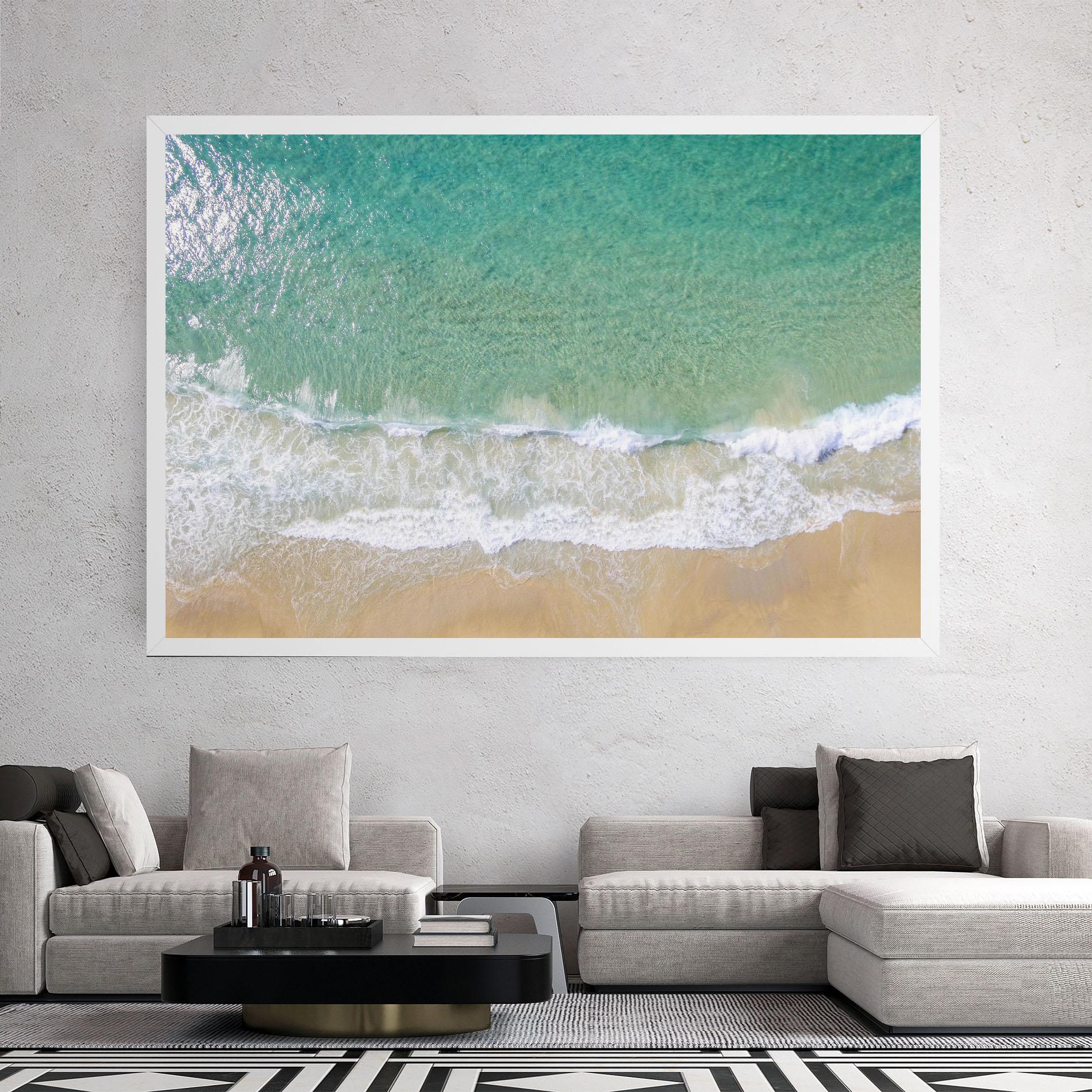 Leinwandbild Blue Waves Beach mockup 2