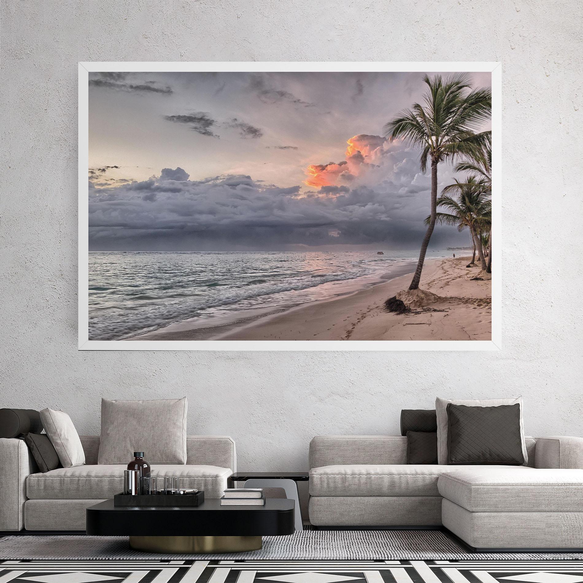 Leinwandbild Cloudy Beach mockup 2