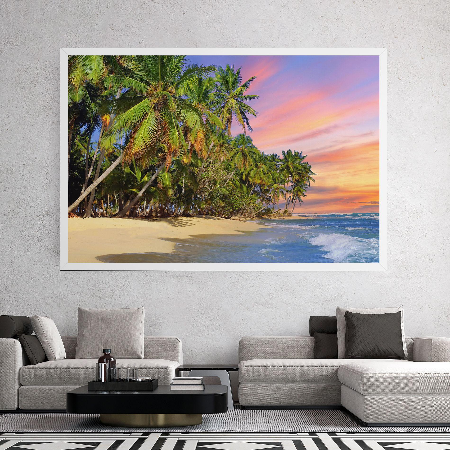 Leinwandbild Coconut Tree Sunset mockup 2
