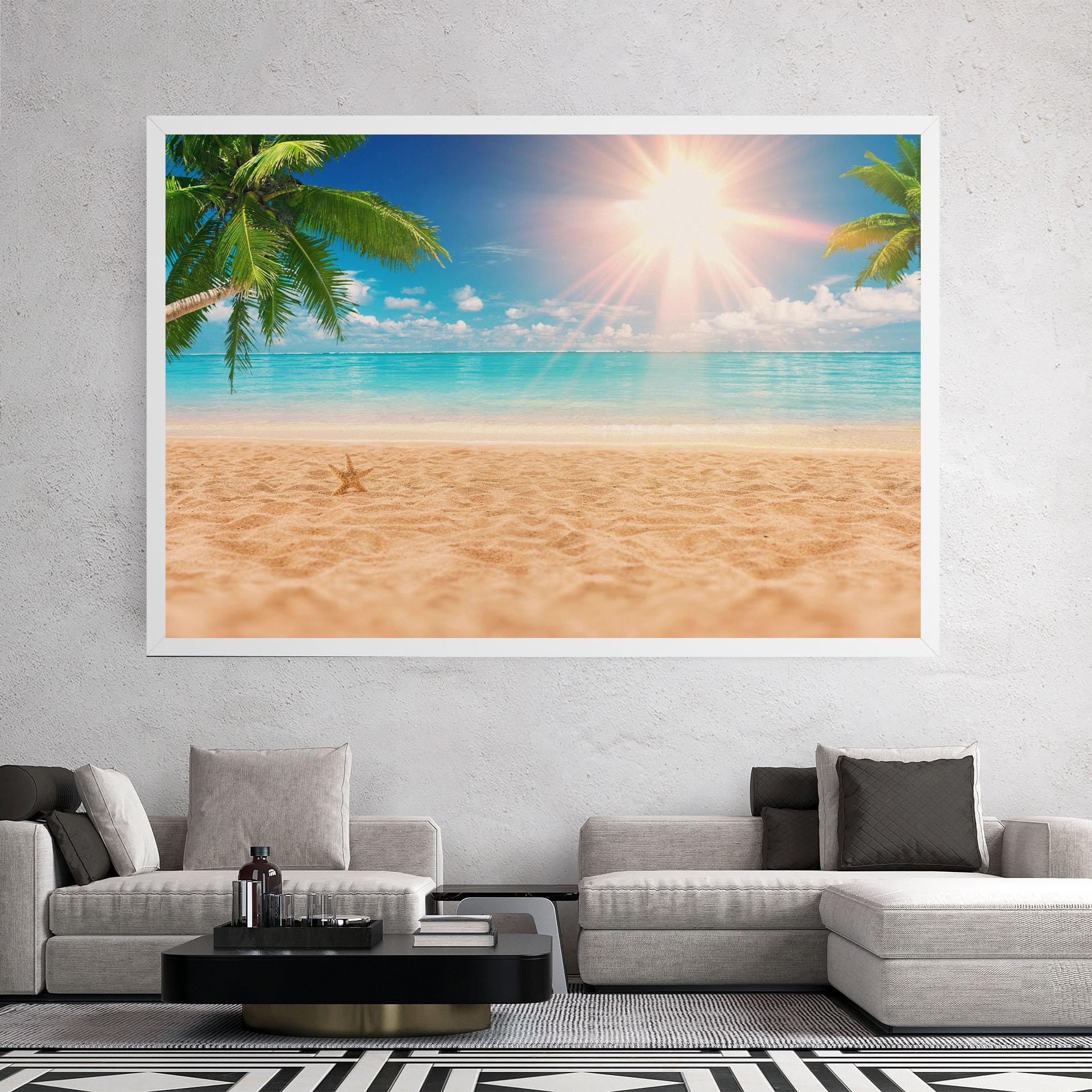 Leinwandbild Exotic Beach Ocean mockup 2