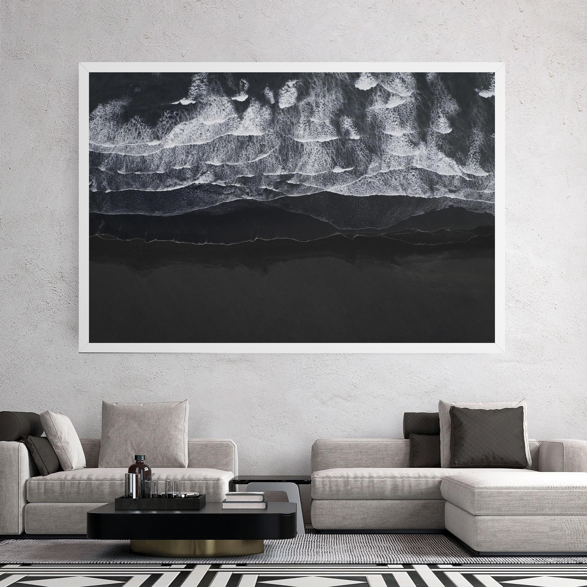 Leinwandbild Grey Waves Beach mockup 2